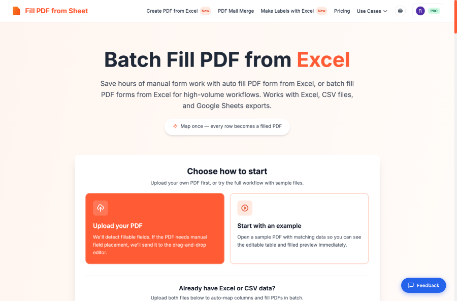 Fill PDF from Sheet screenshot
