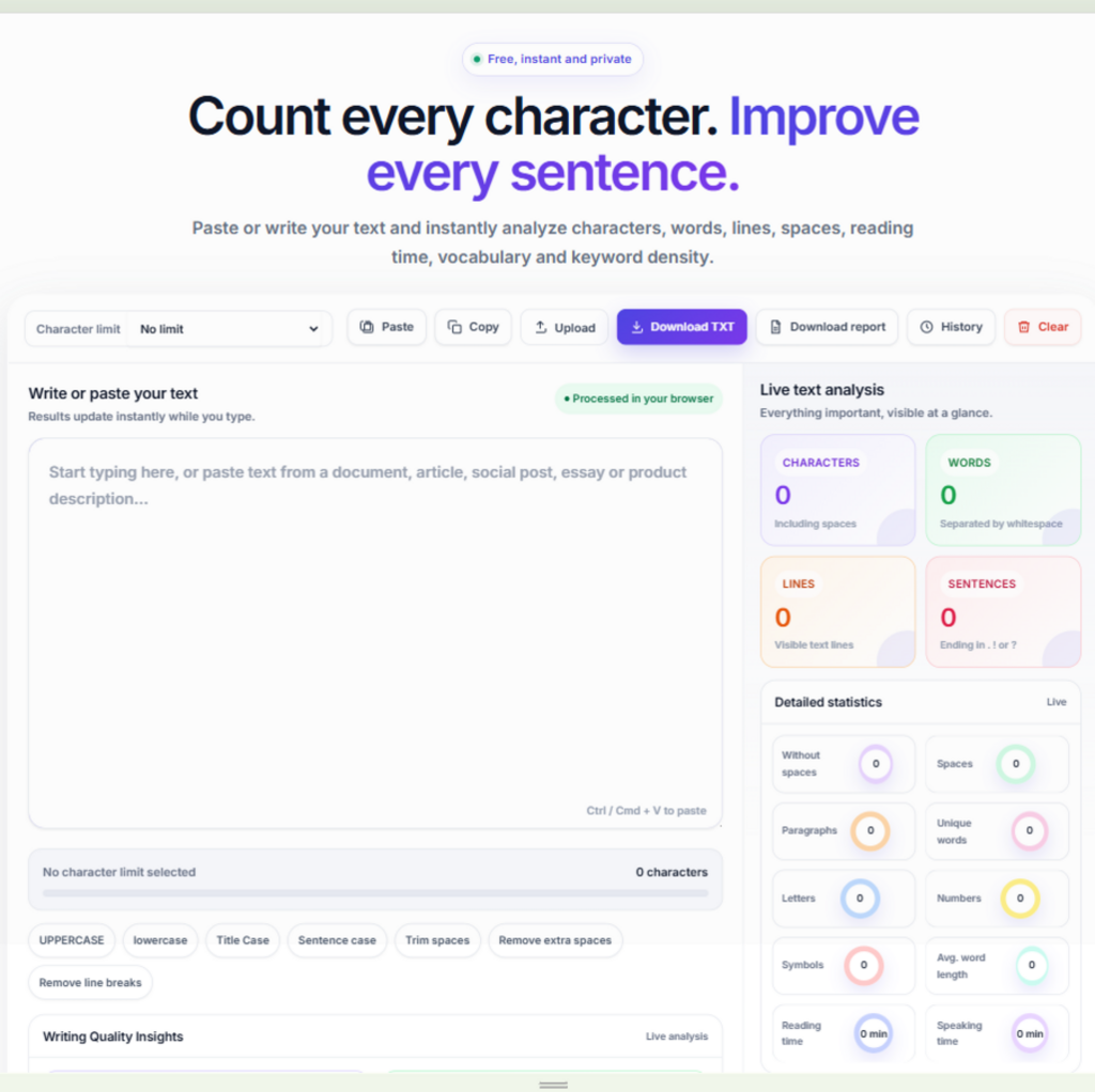 Character Counter Online screenshot