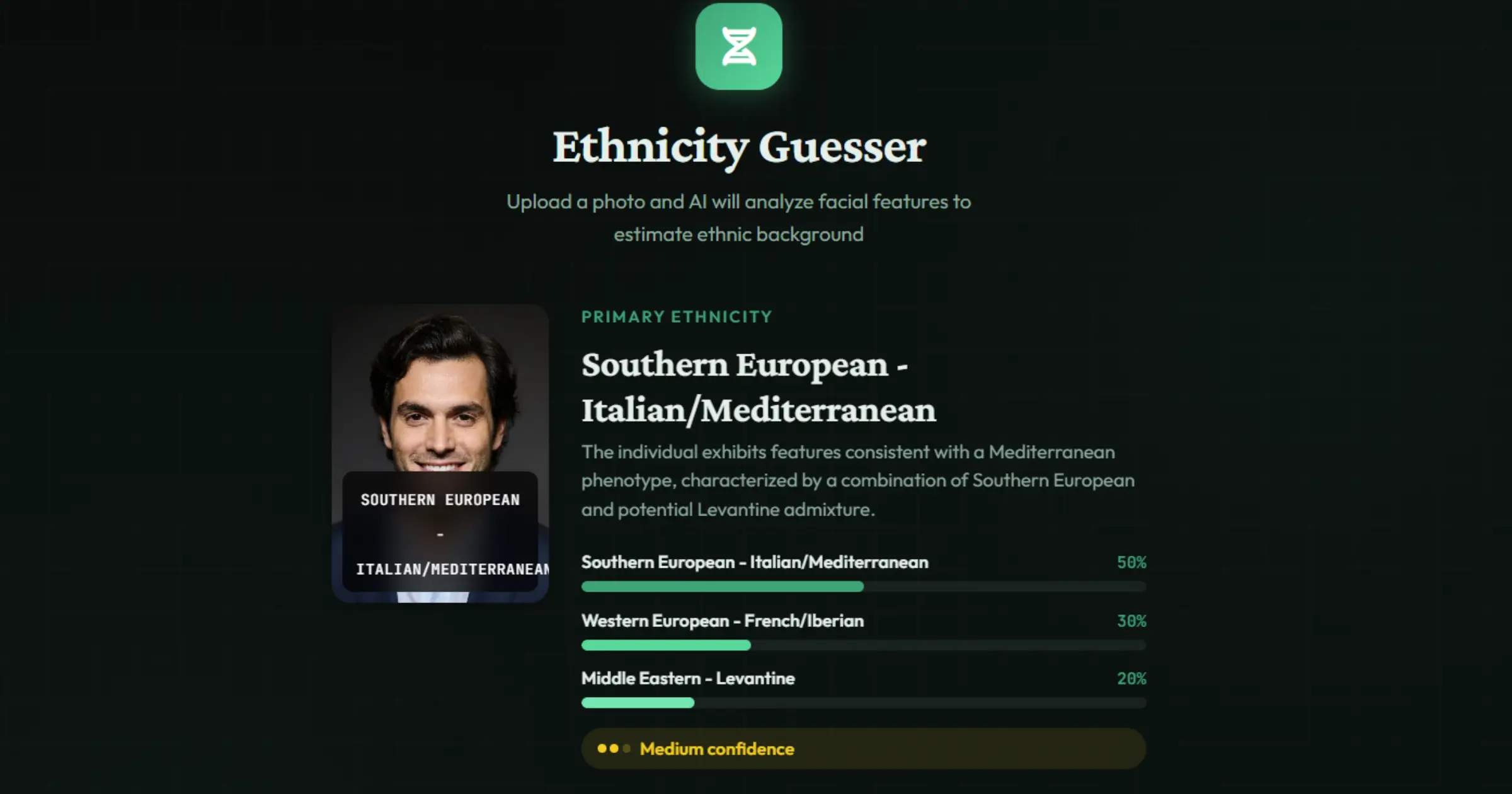Ethnicity Guesser screenshot