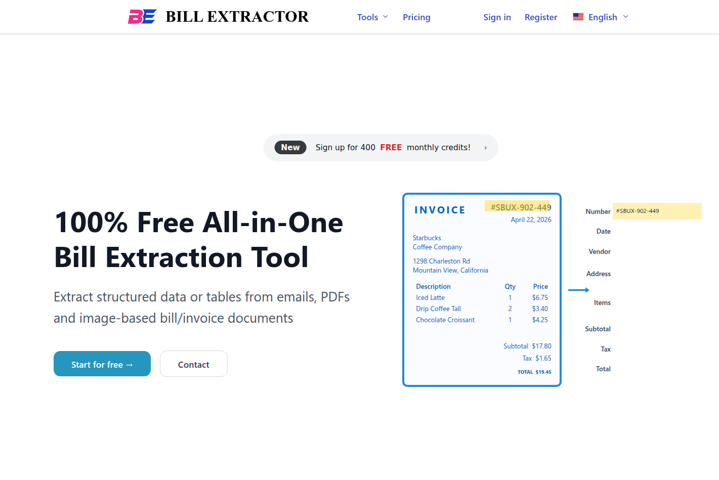 BillExtractor screenshot