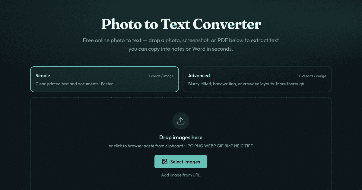 PhotoToText.ai screenshot