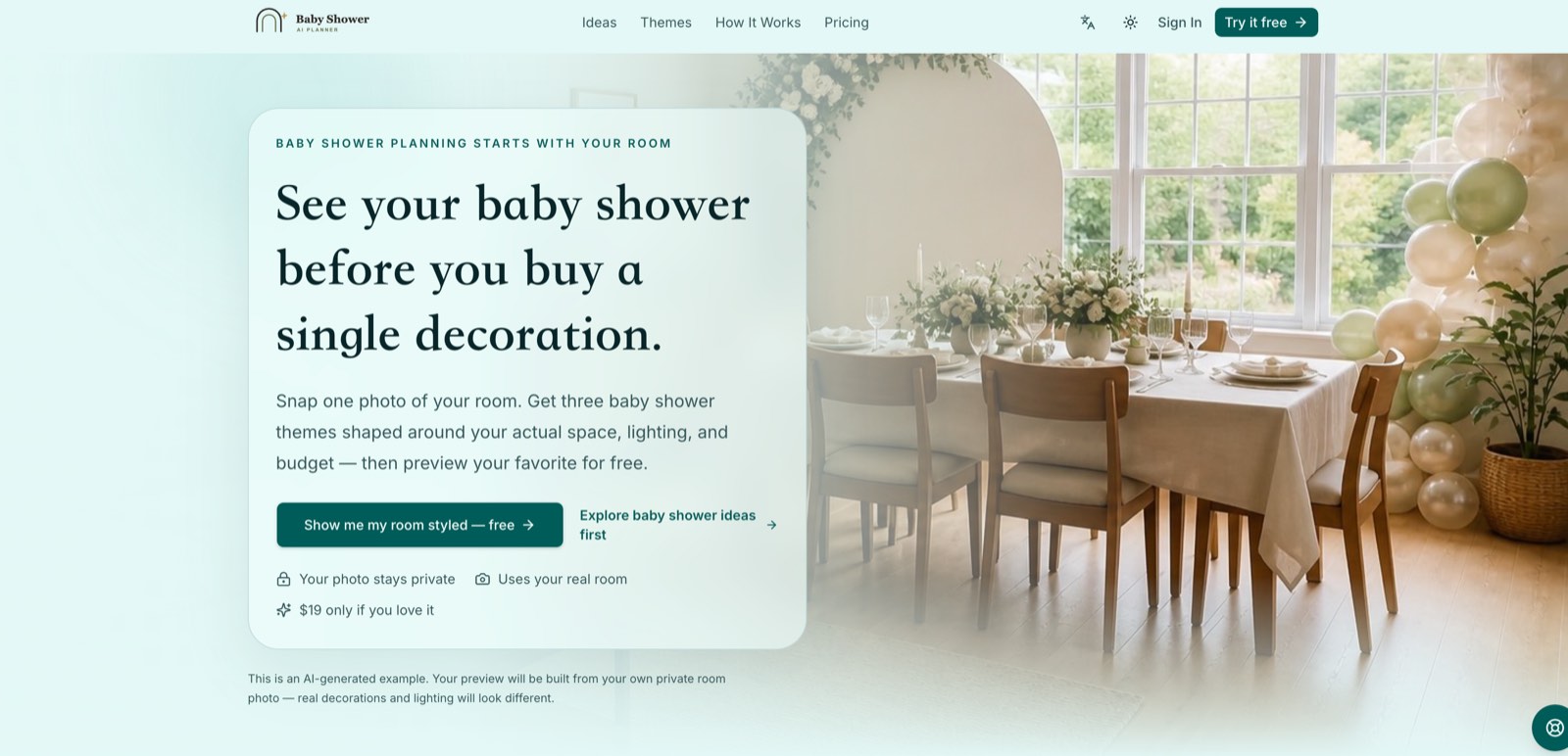 BabyShower AI Planner screenshot