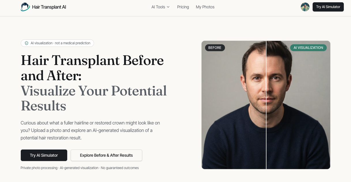 Hair Transplant AI (HairBeforeAfter) screenshot