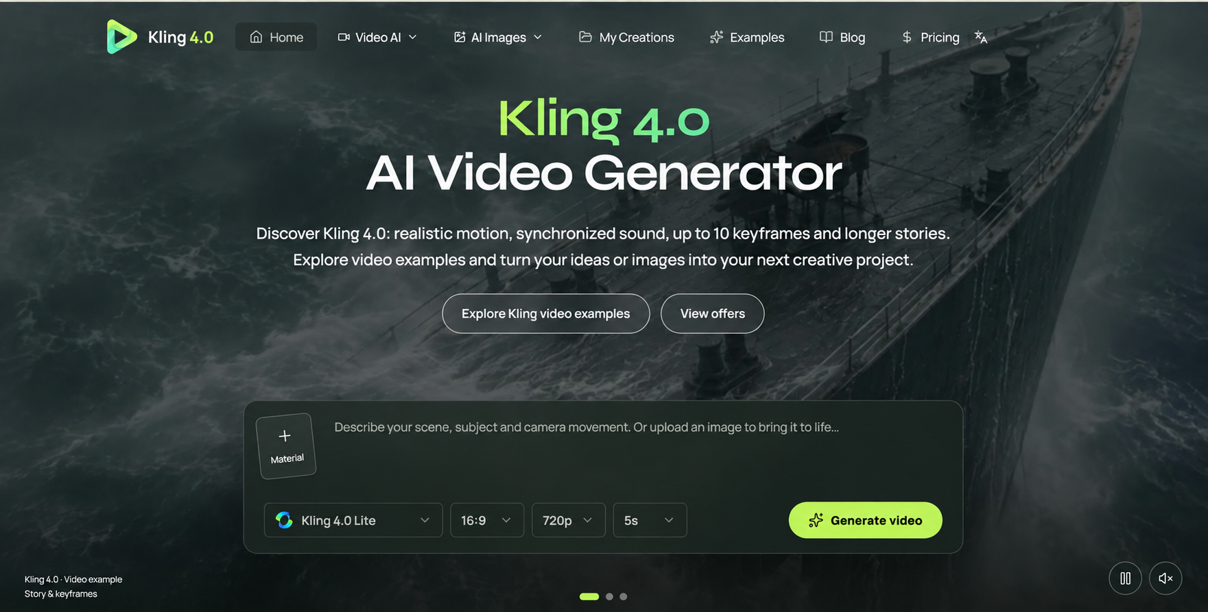 Kling 4.0 screenshot