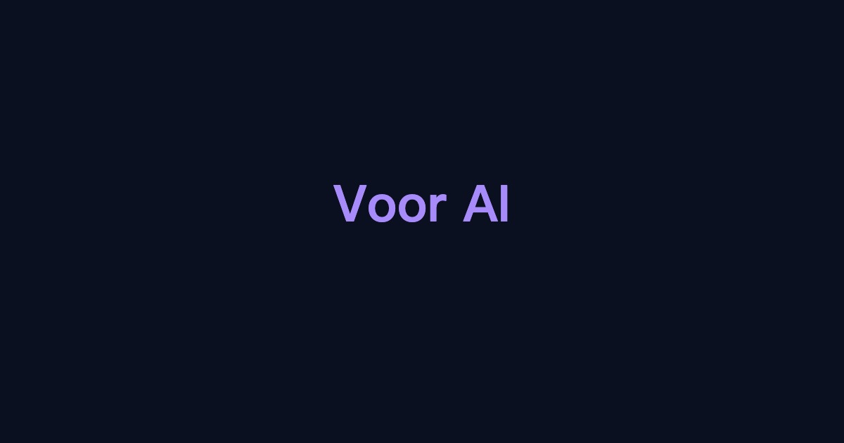 Voor AI screenshot