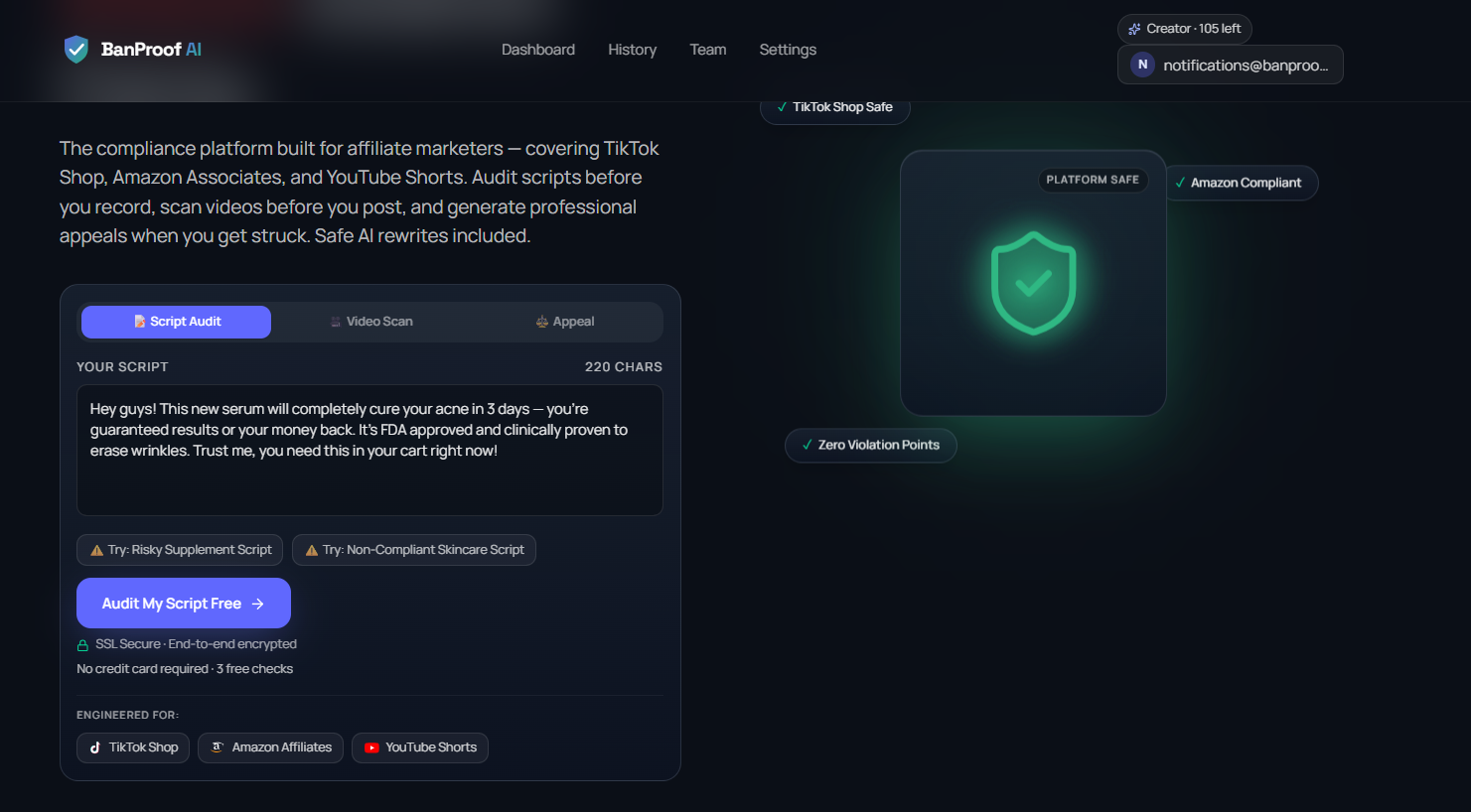 BanProof AI screenshot