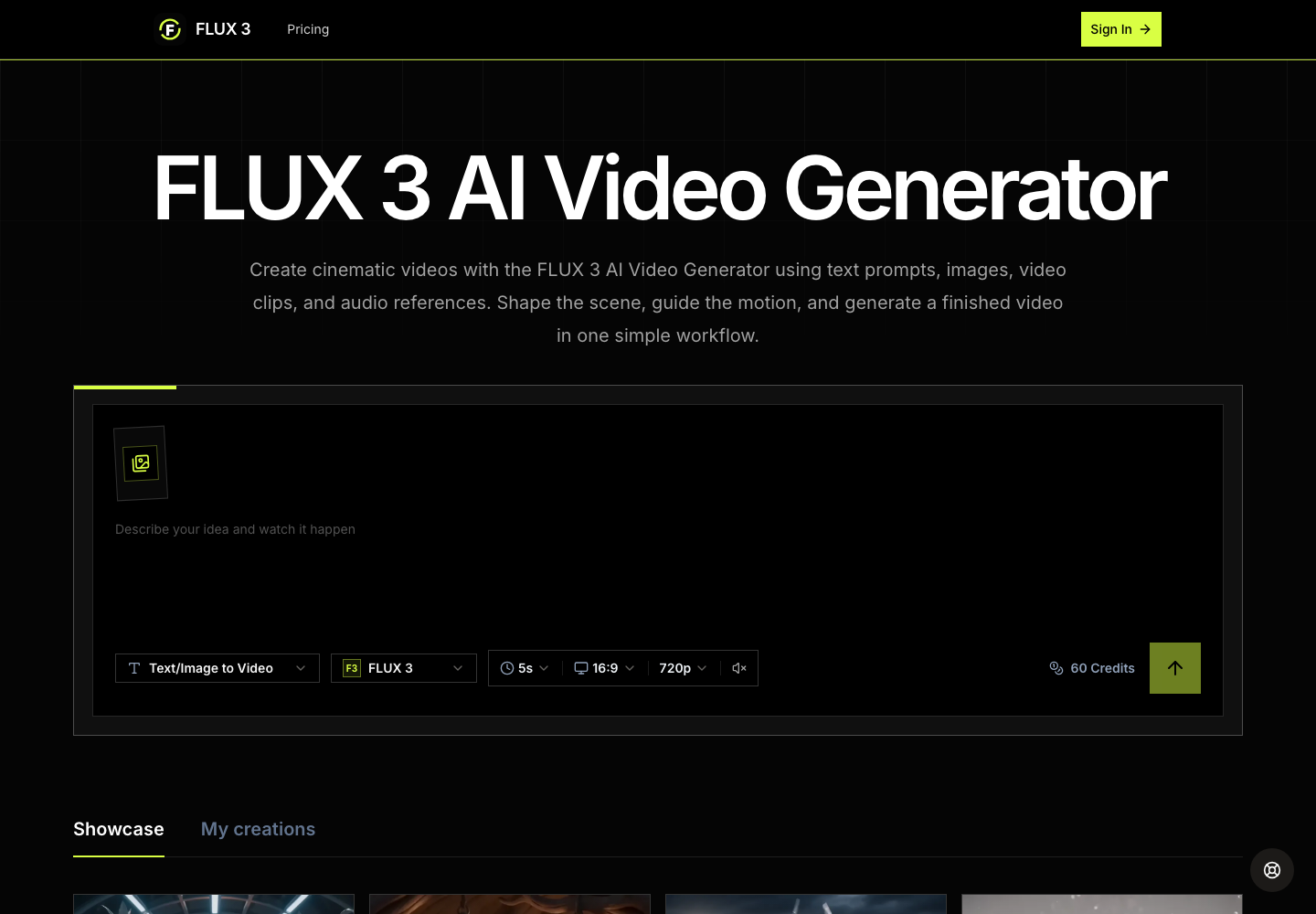 FLUX 3 AI Video Generator screenshot