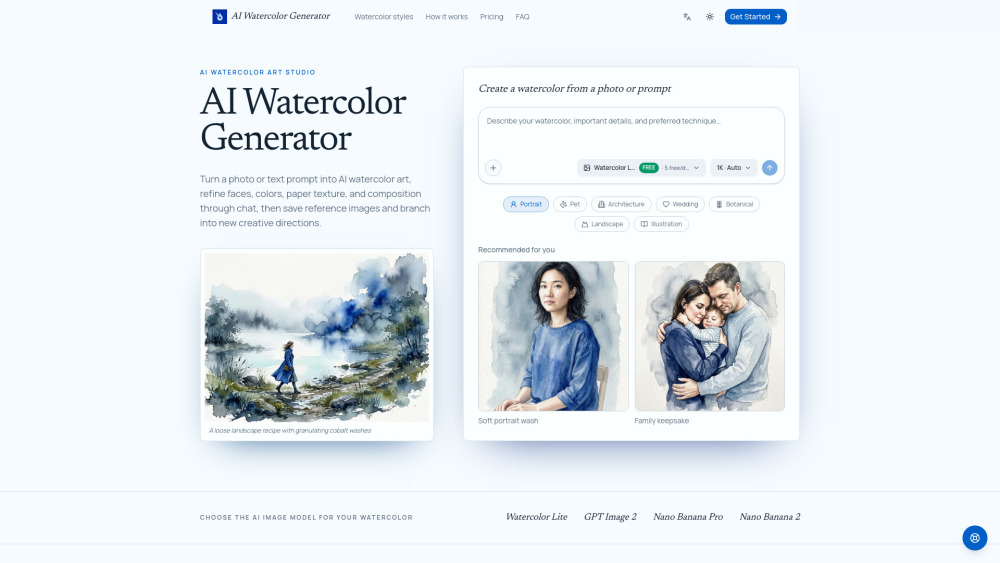 AI Watercolor Generator screenshot