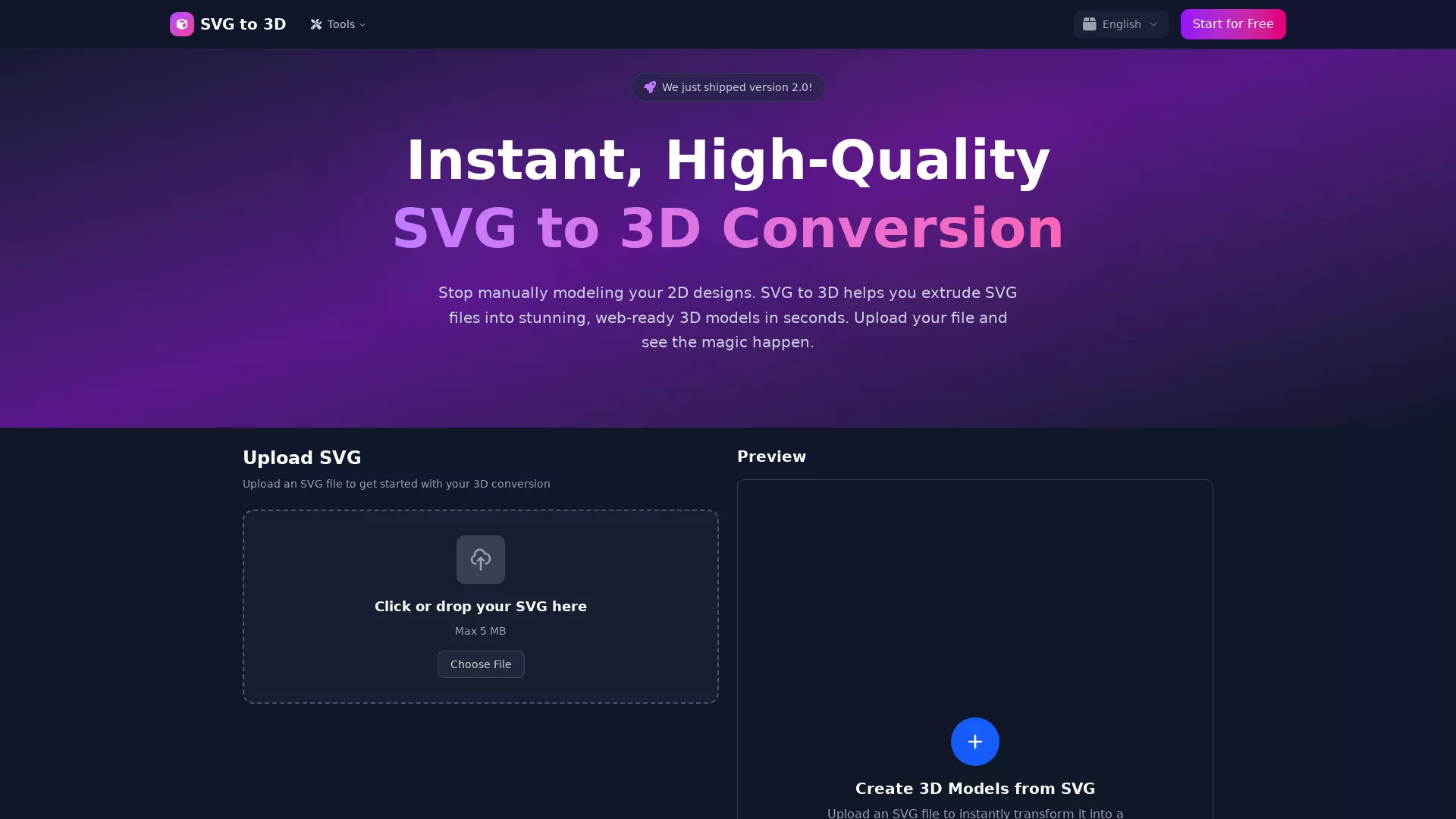SVG to 3D screenshot