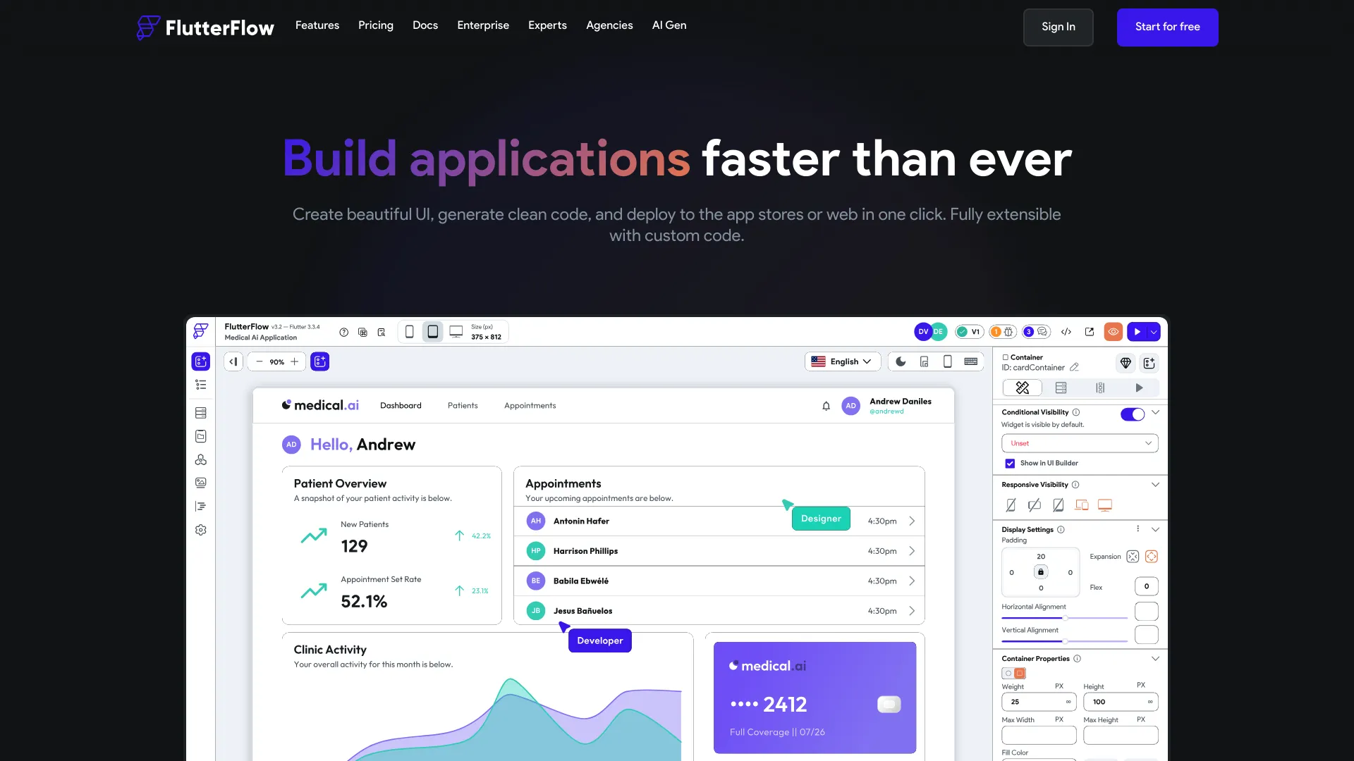 Flutterflow screenshot