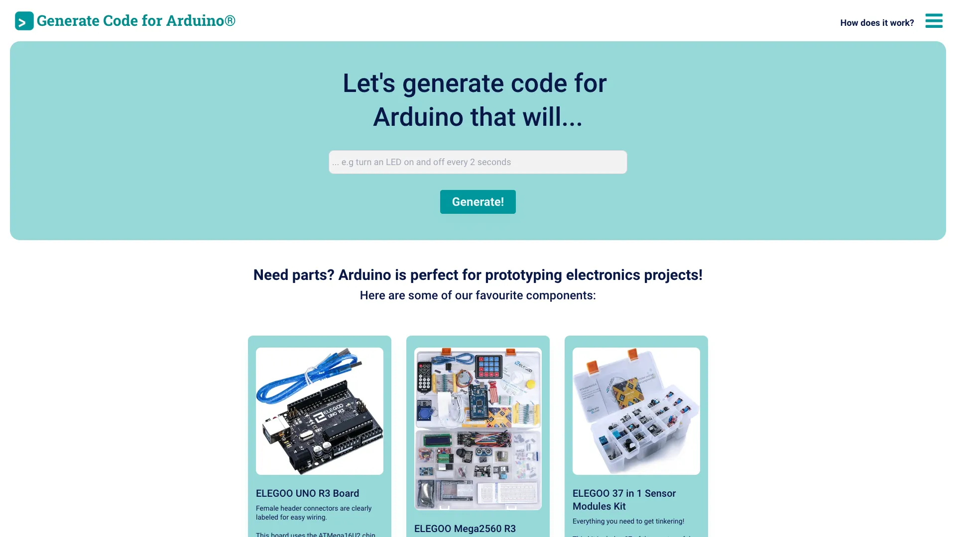 Duinocodegenerator screenshot