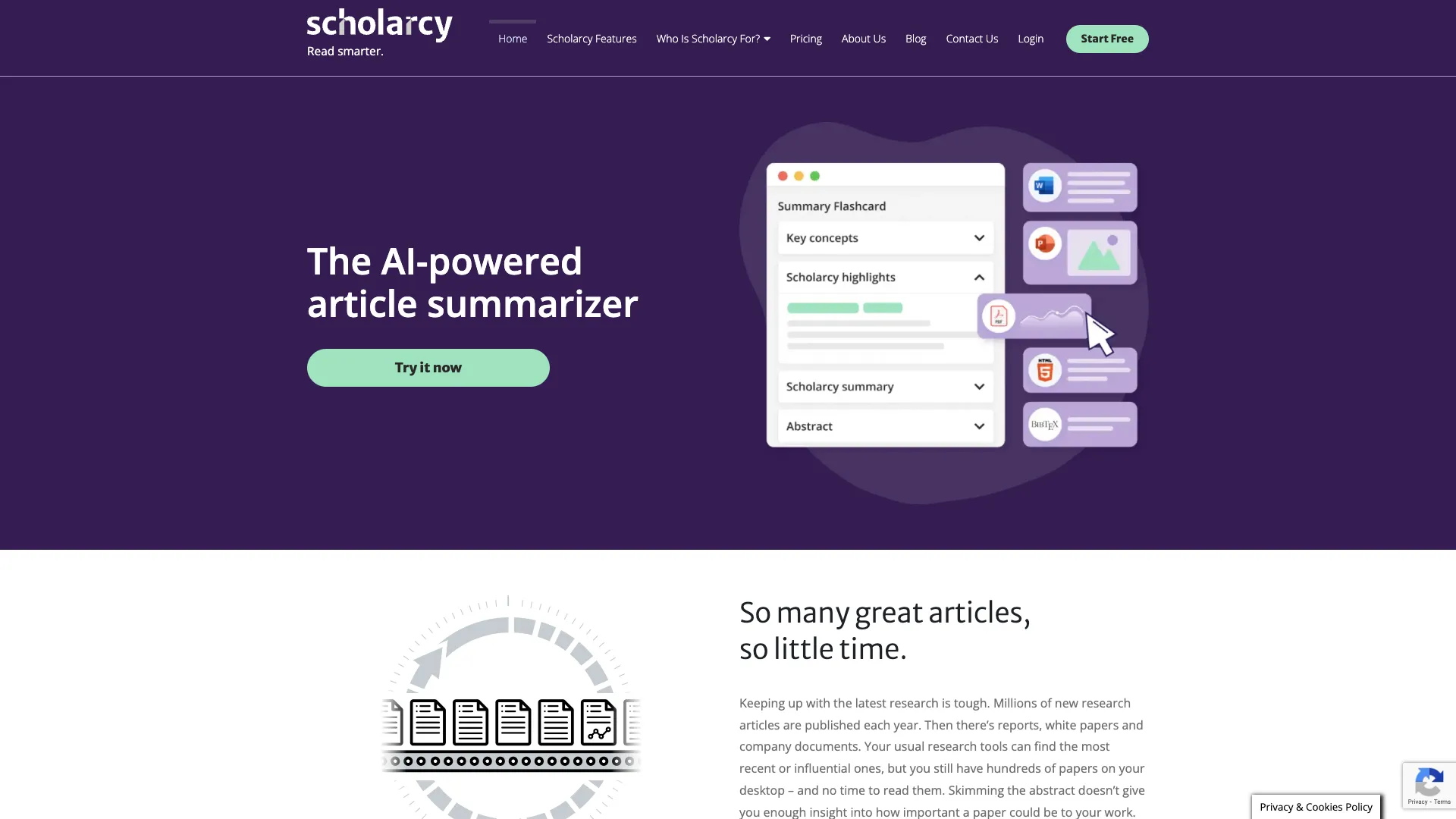 Scholarcy screenshot