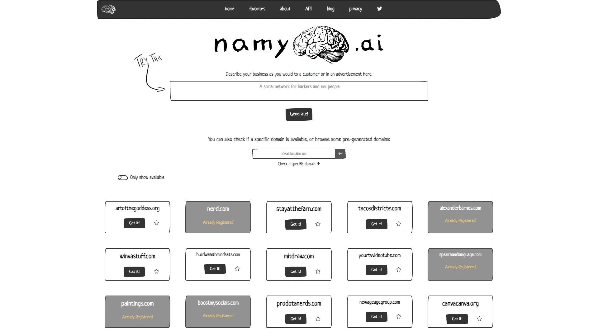 Namy.ai screenshot