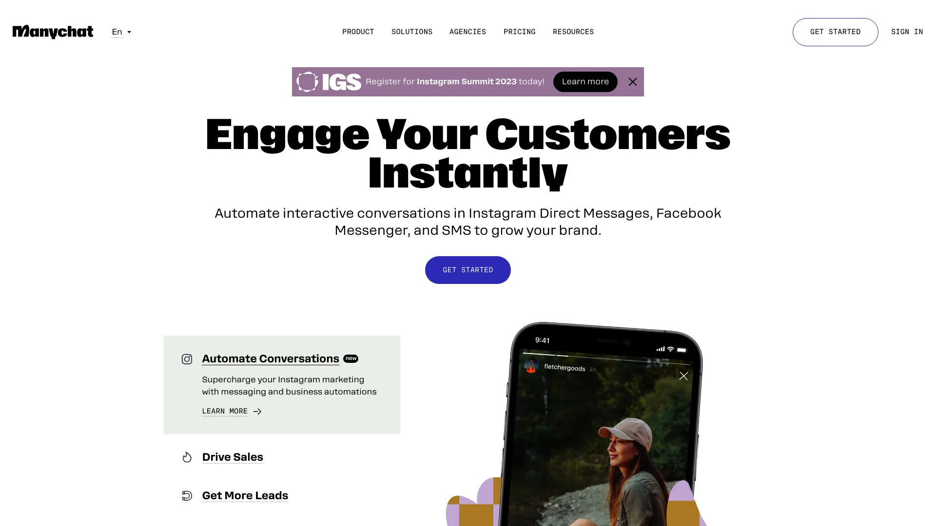 Manychat screenshot