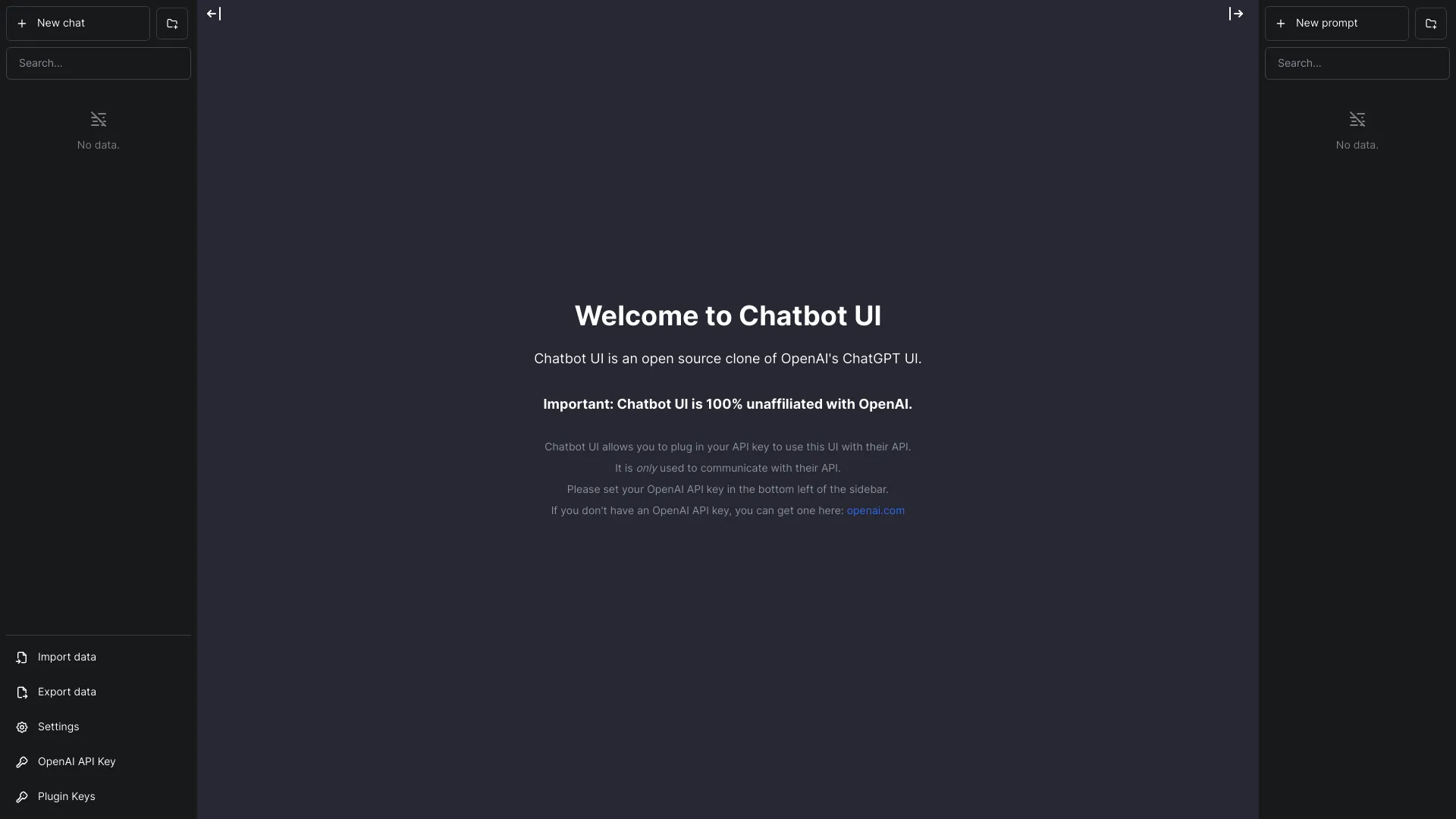 Chatbot UI screenshot