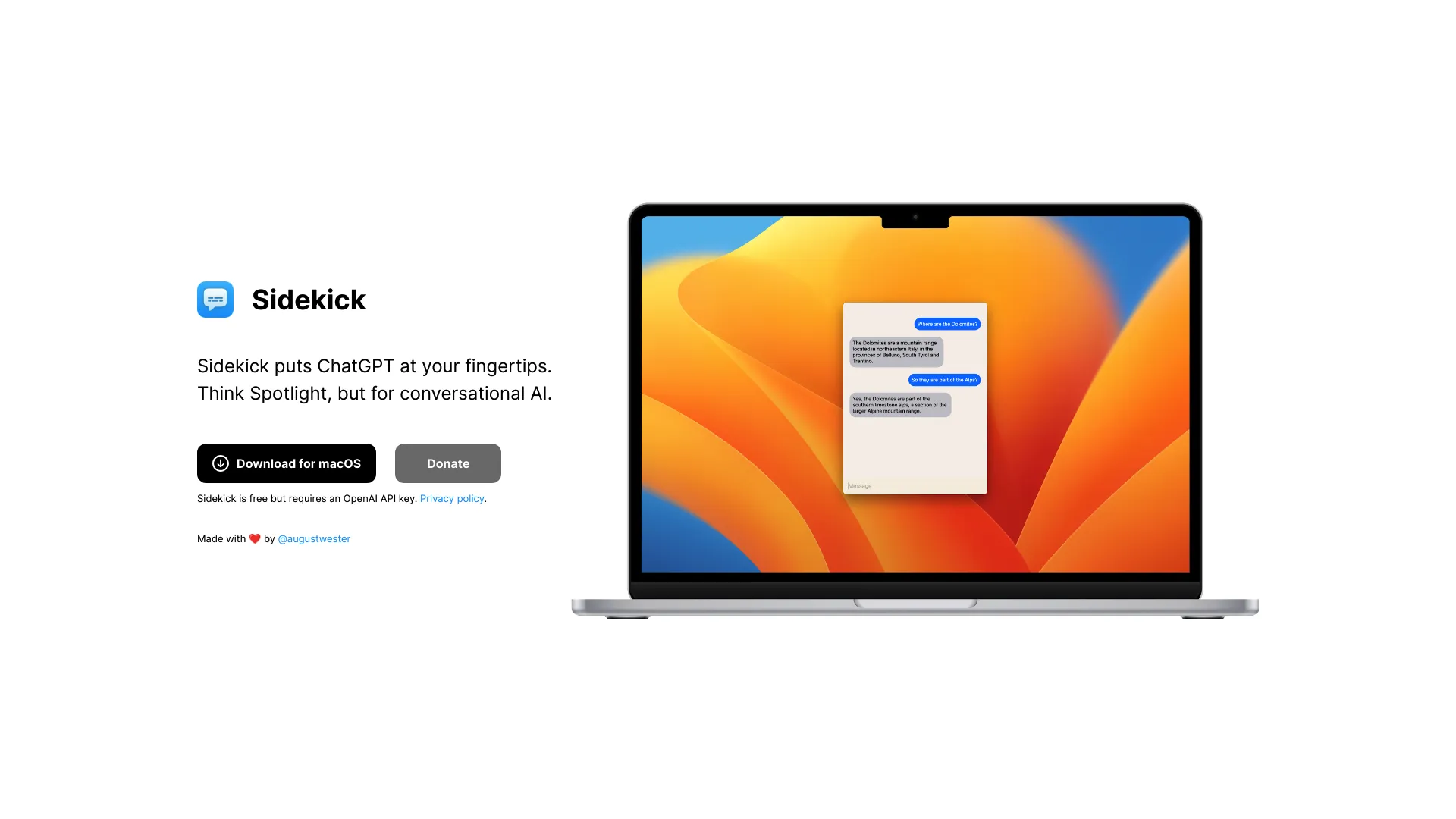 Sidekick screenshot