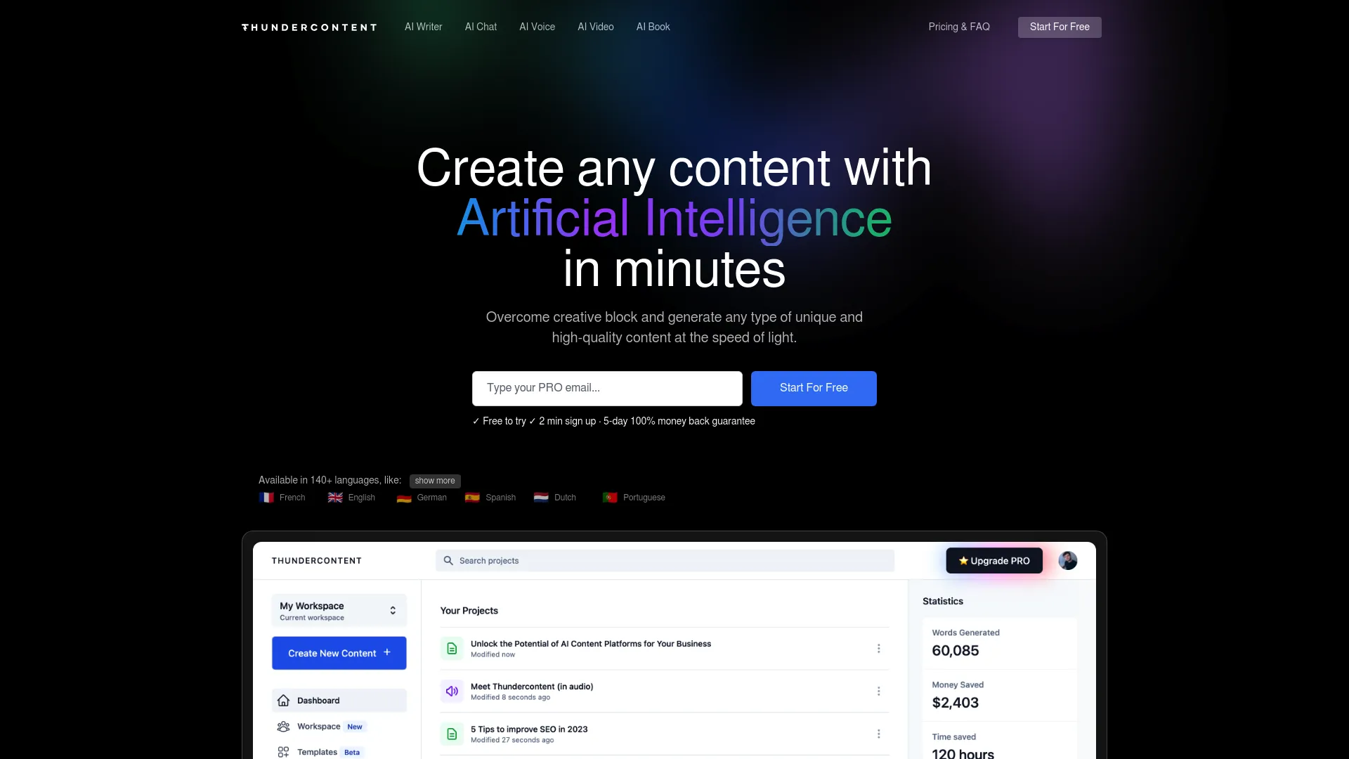 Thundercontent screenshot