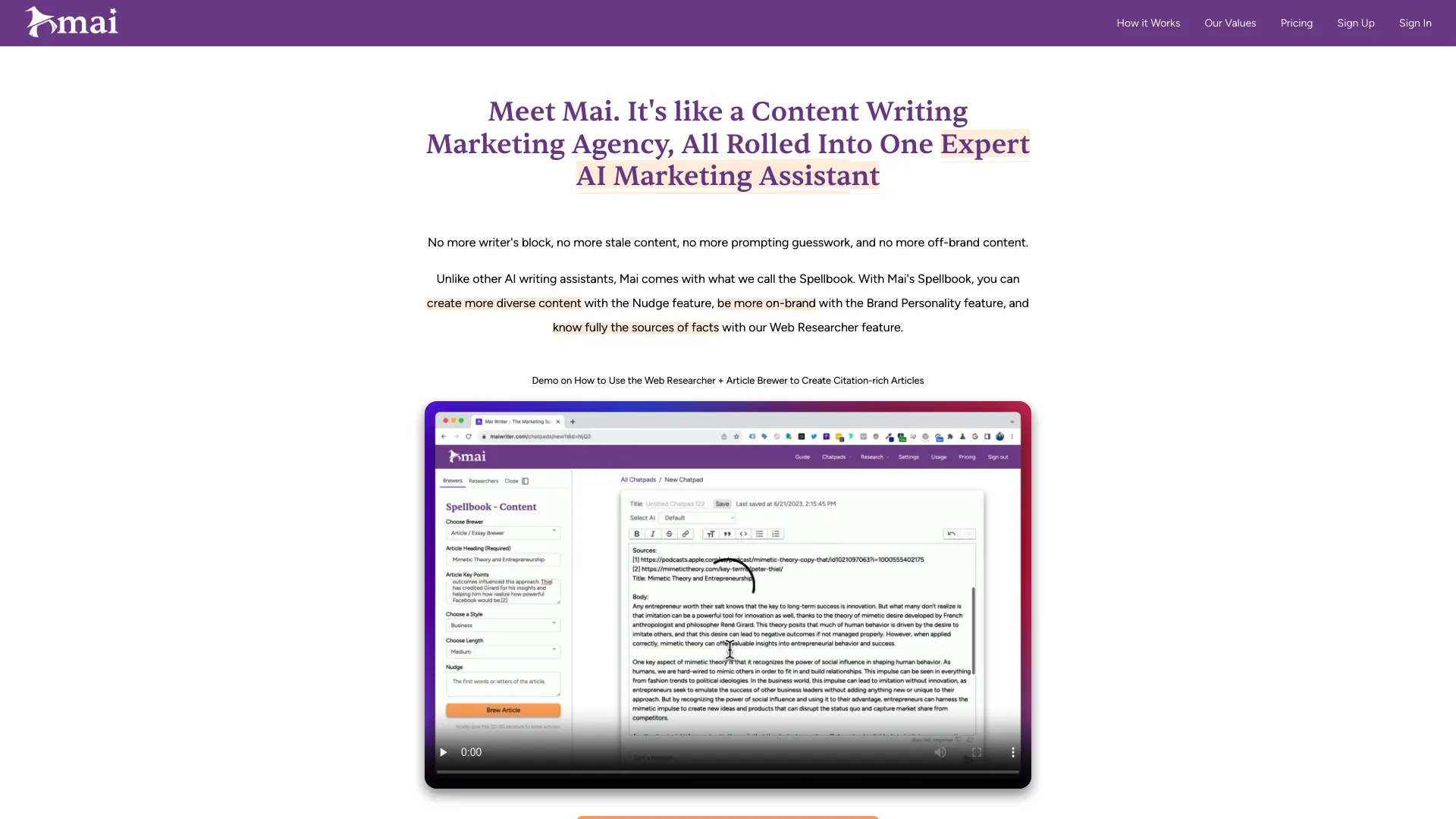 MAIWriter screenshot