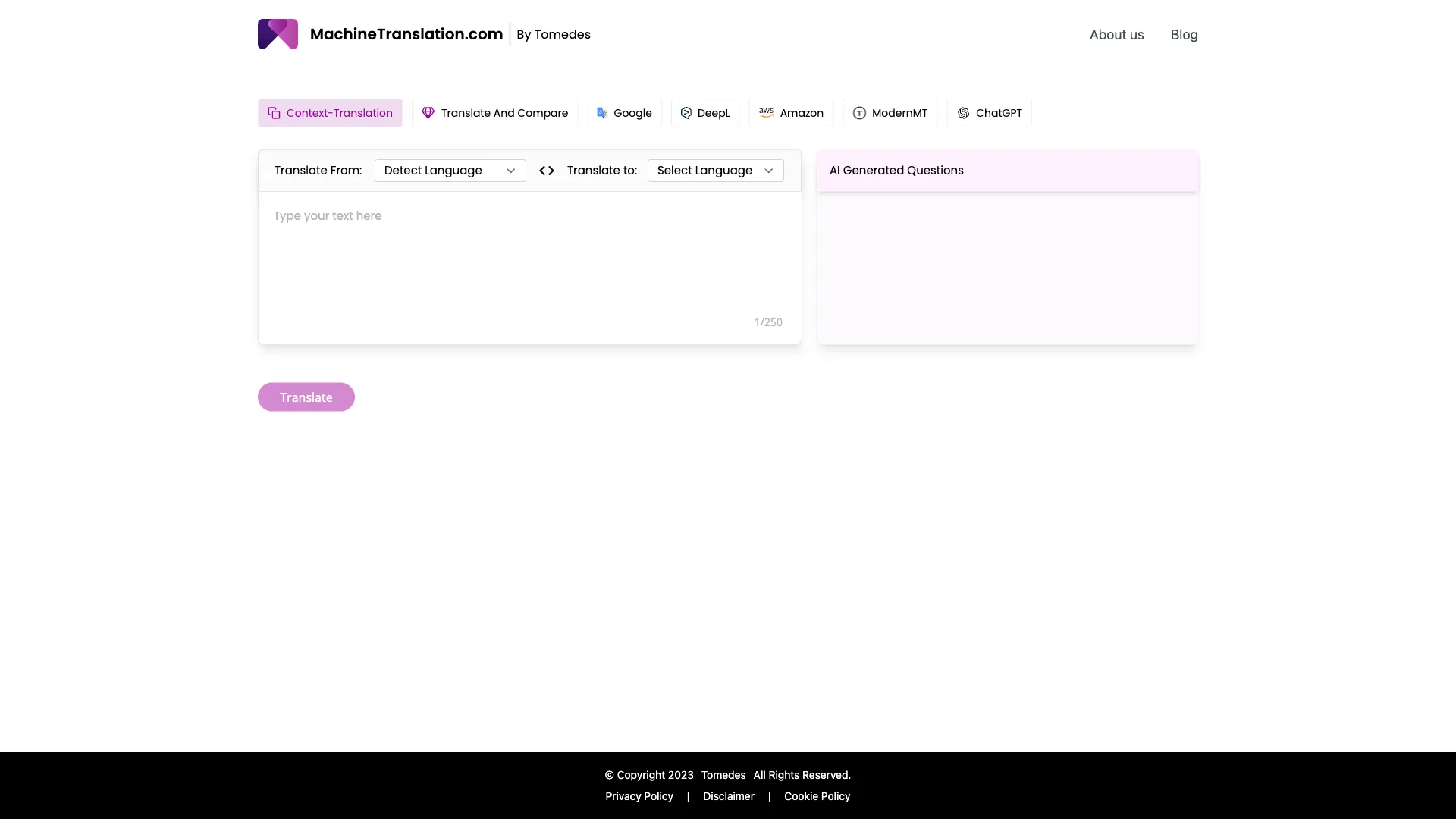 MachineTranslation screenshot
