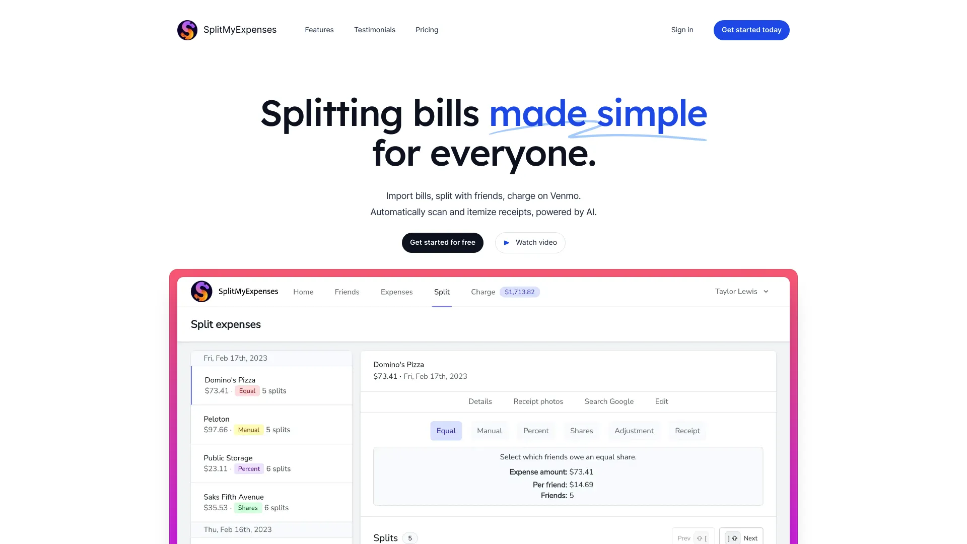 SplitMyExpenses screenshot