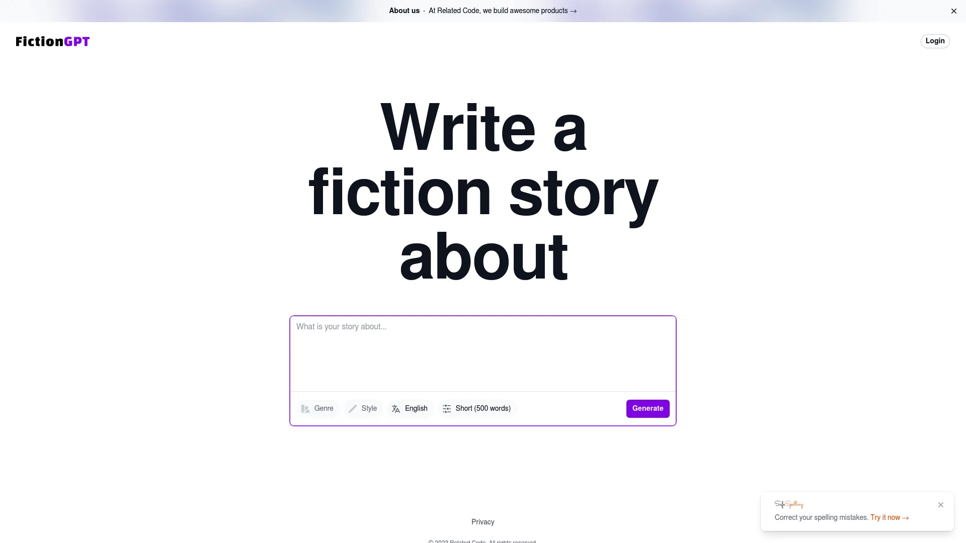 FictionGPT screenshot