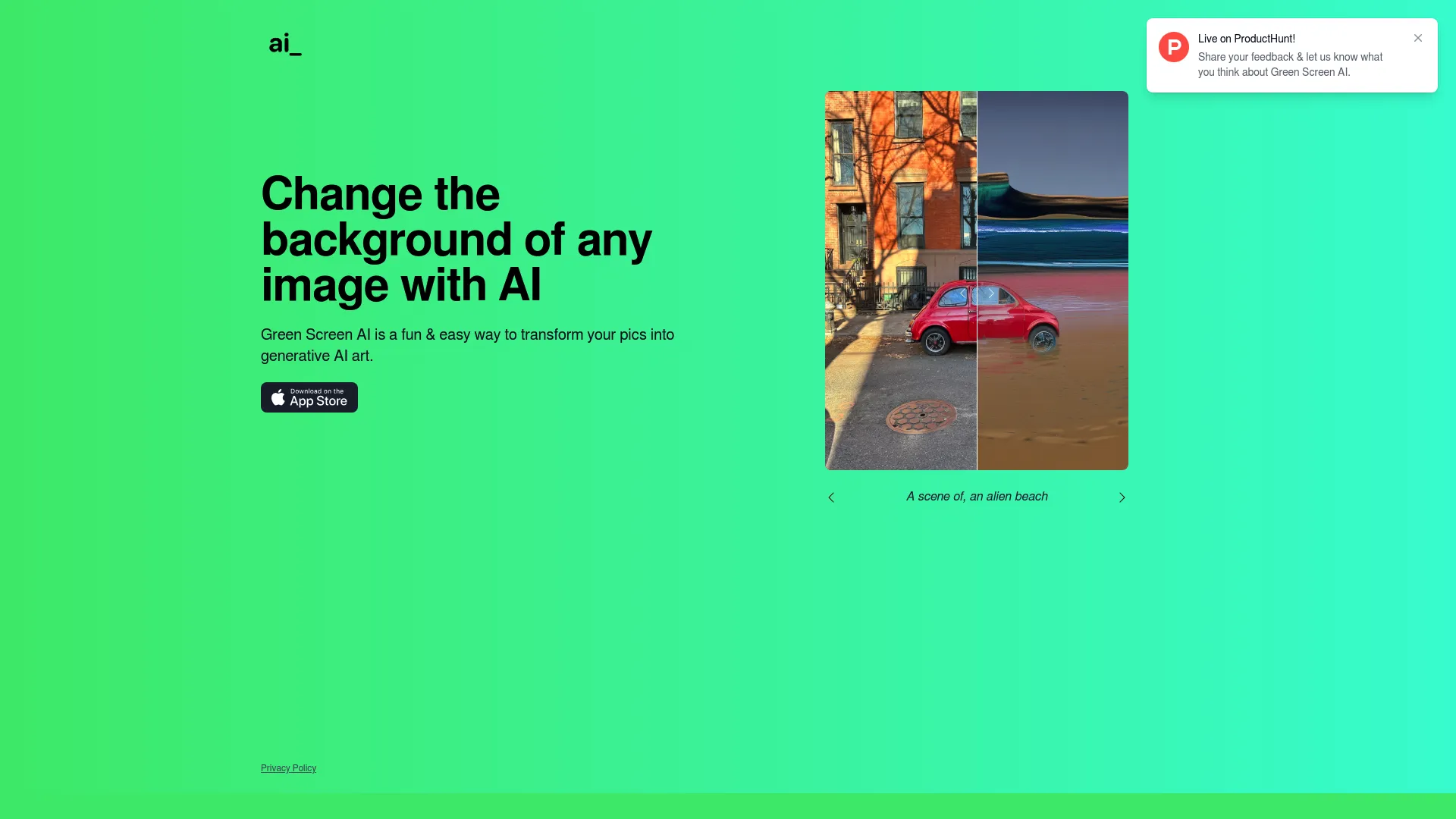 Greenscreenai screenshot