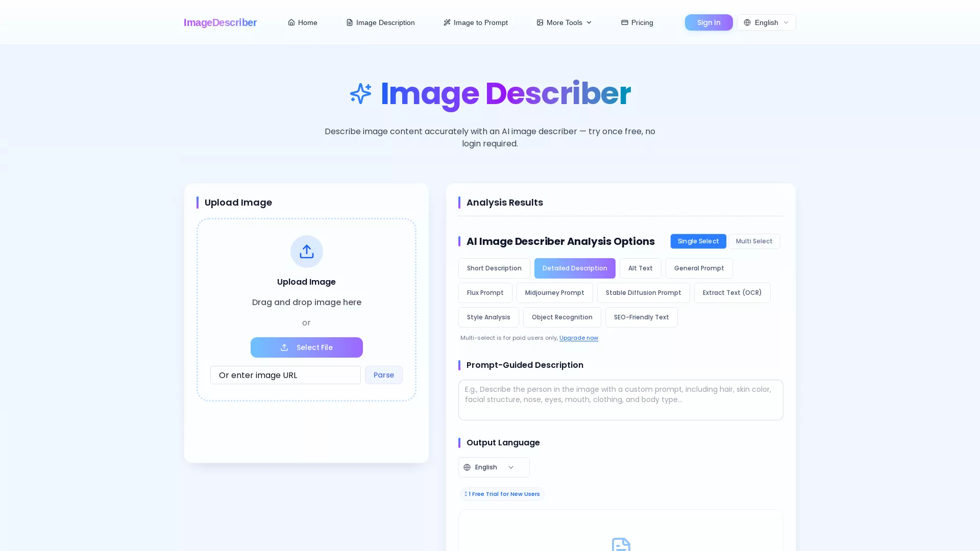 ImageDescriber screenshot