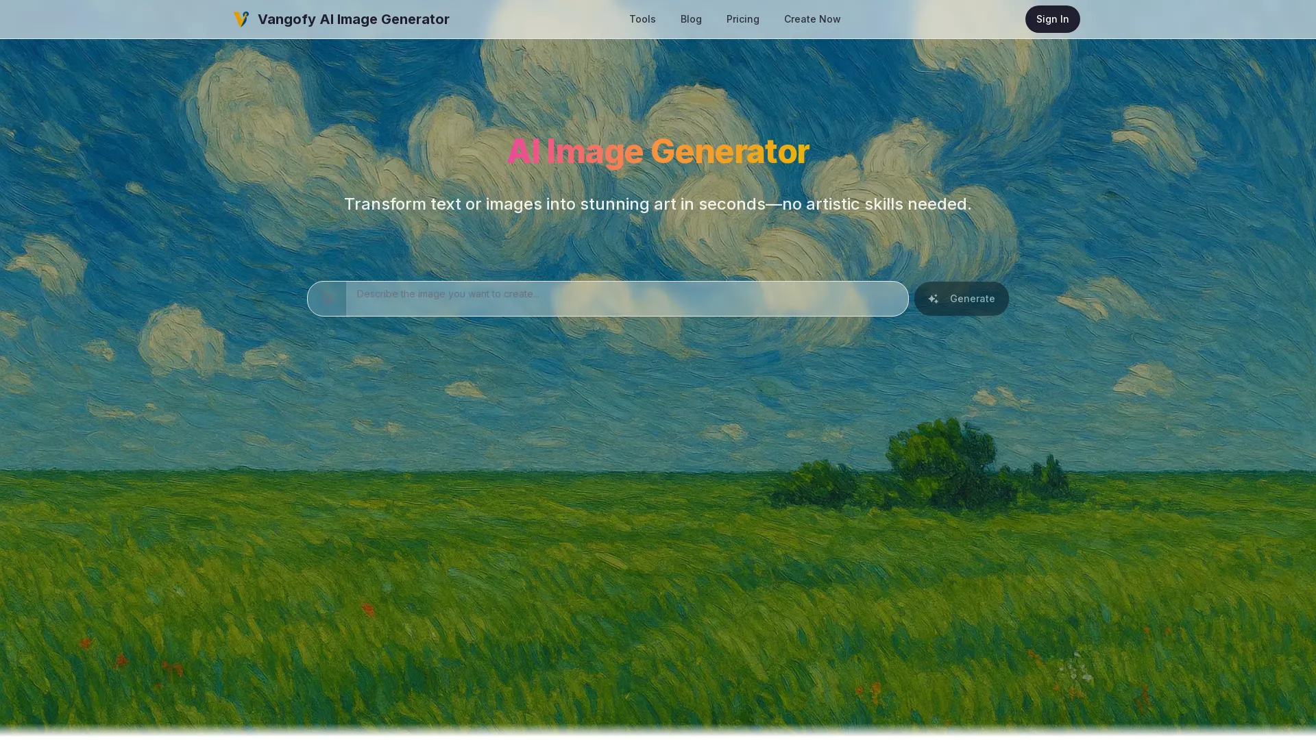 Vangofy AI Image Generator screenshot