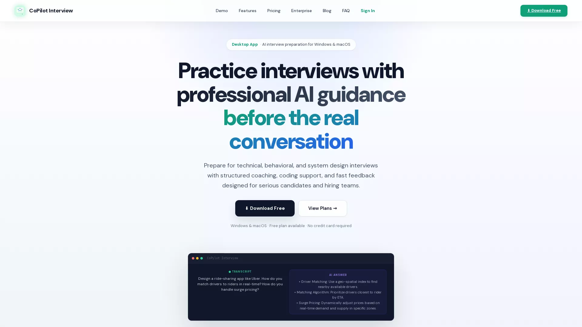 CoPilotInterview screenshot