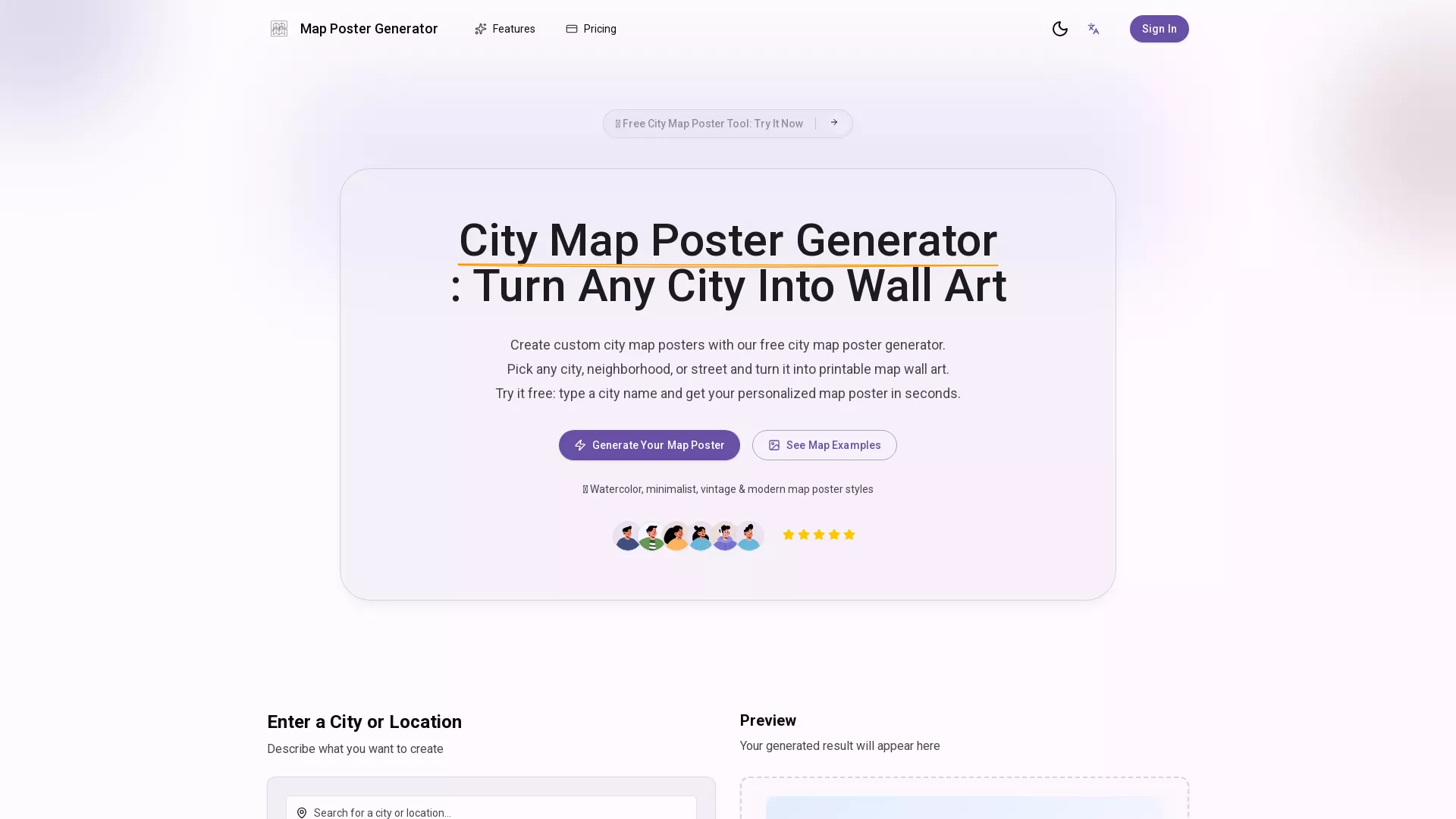 Map Poster Generator screenshot
