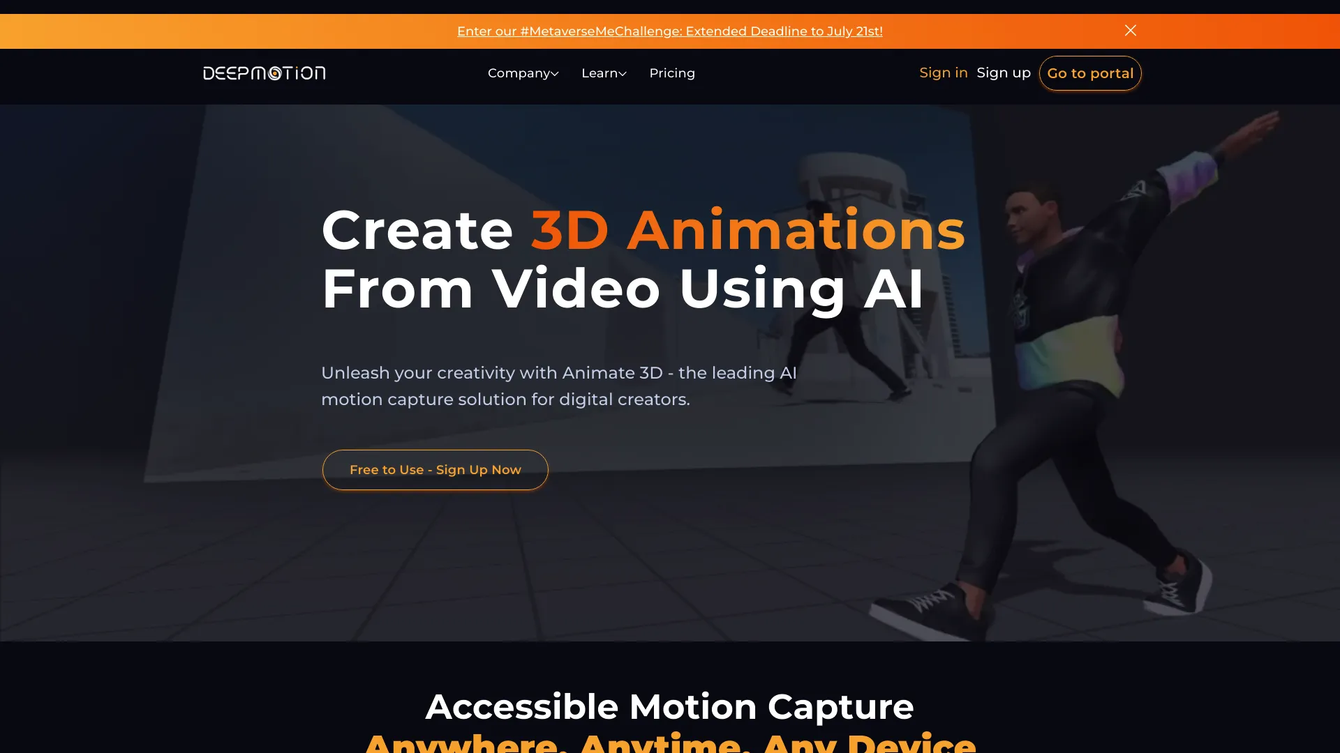 Deepmotion screenshot