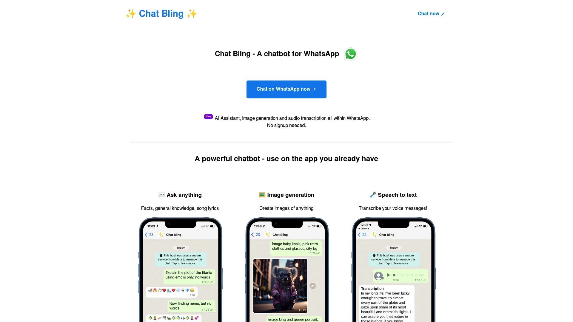 Chat Bling screenshot