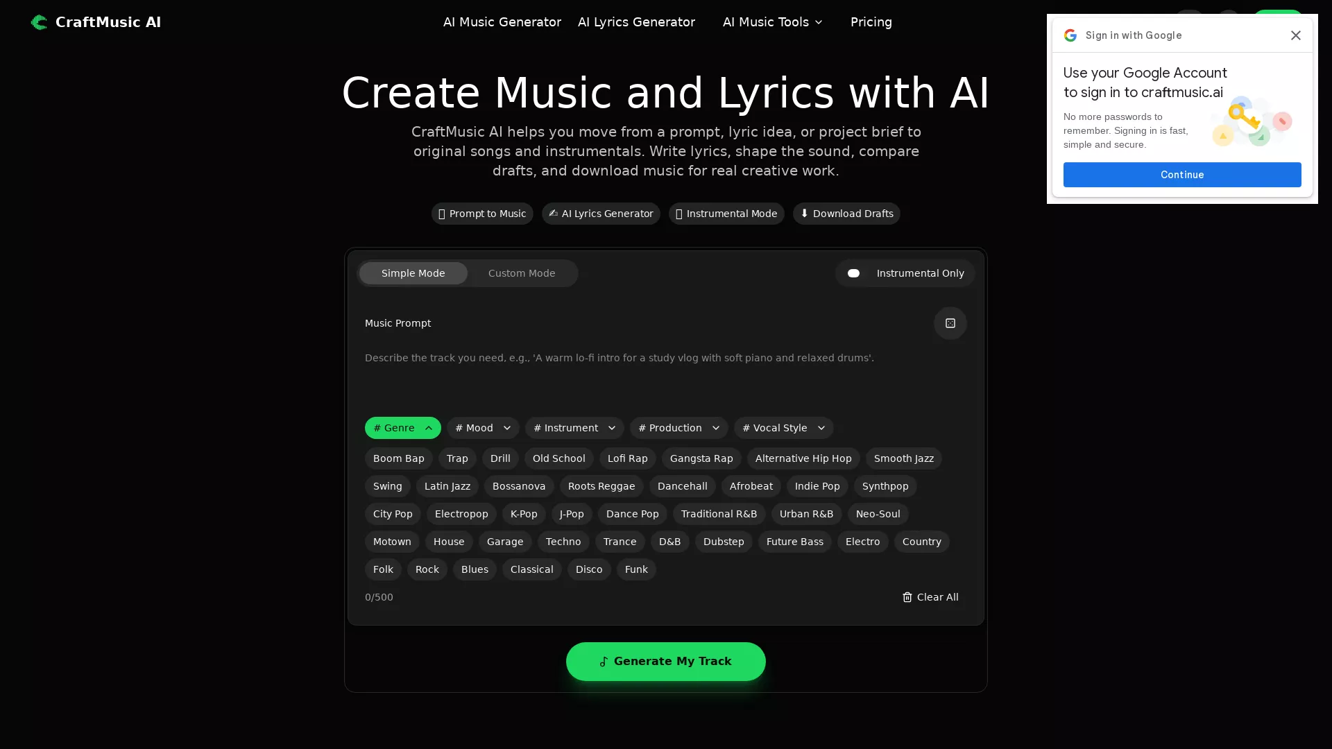 CraftMusic AI screenshot