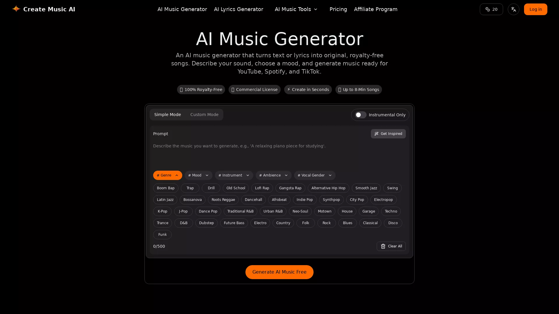CreateMusicAI screenshot