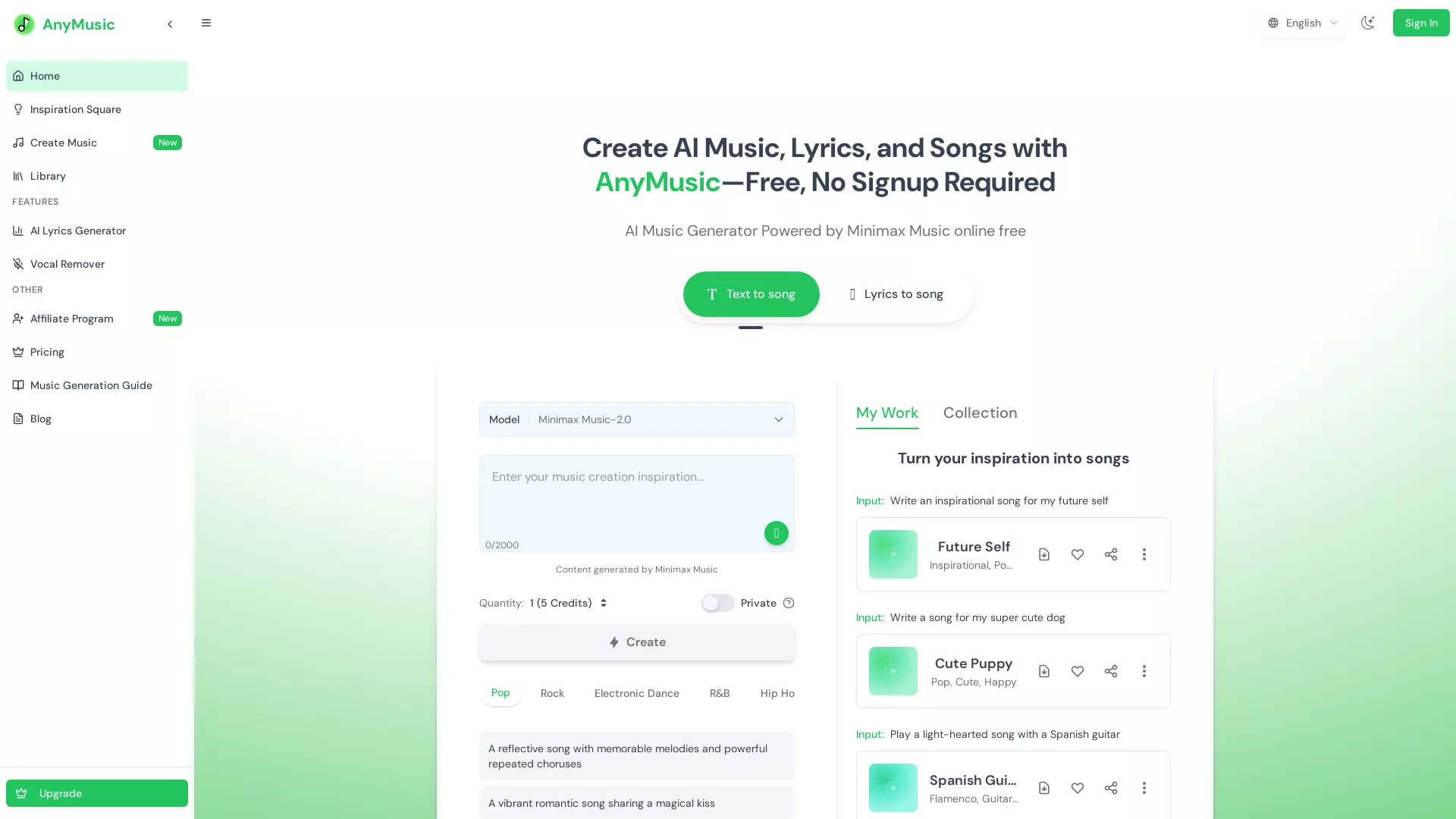 AnyMusic screenshot