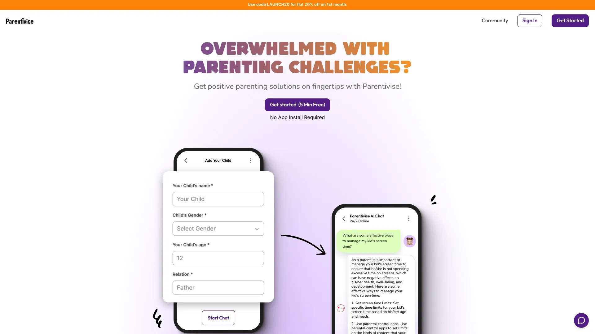 Parentivise screenshot