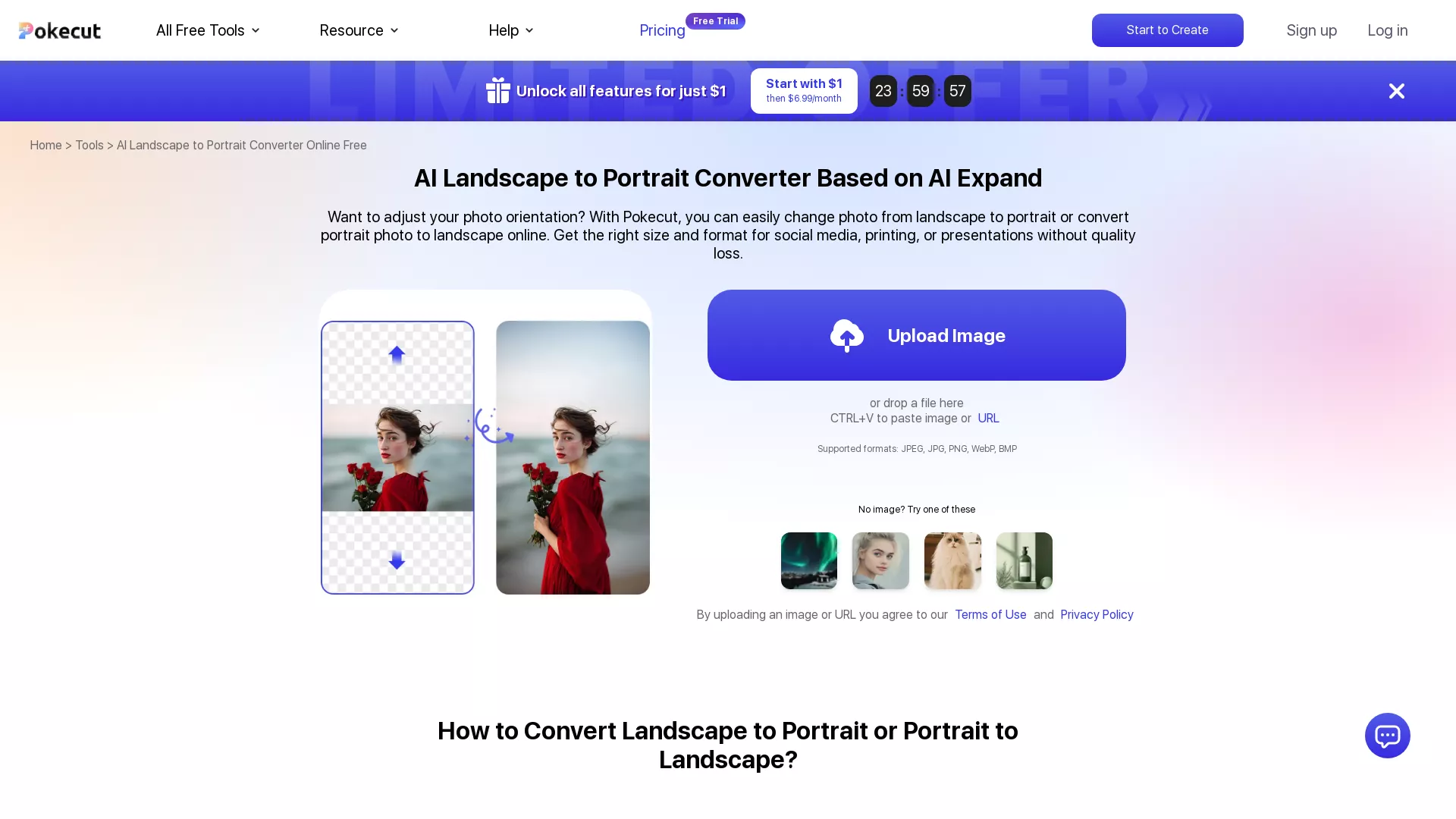Landscape to Portrait AI screenshot