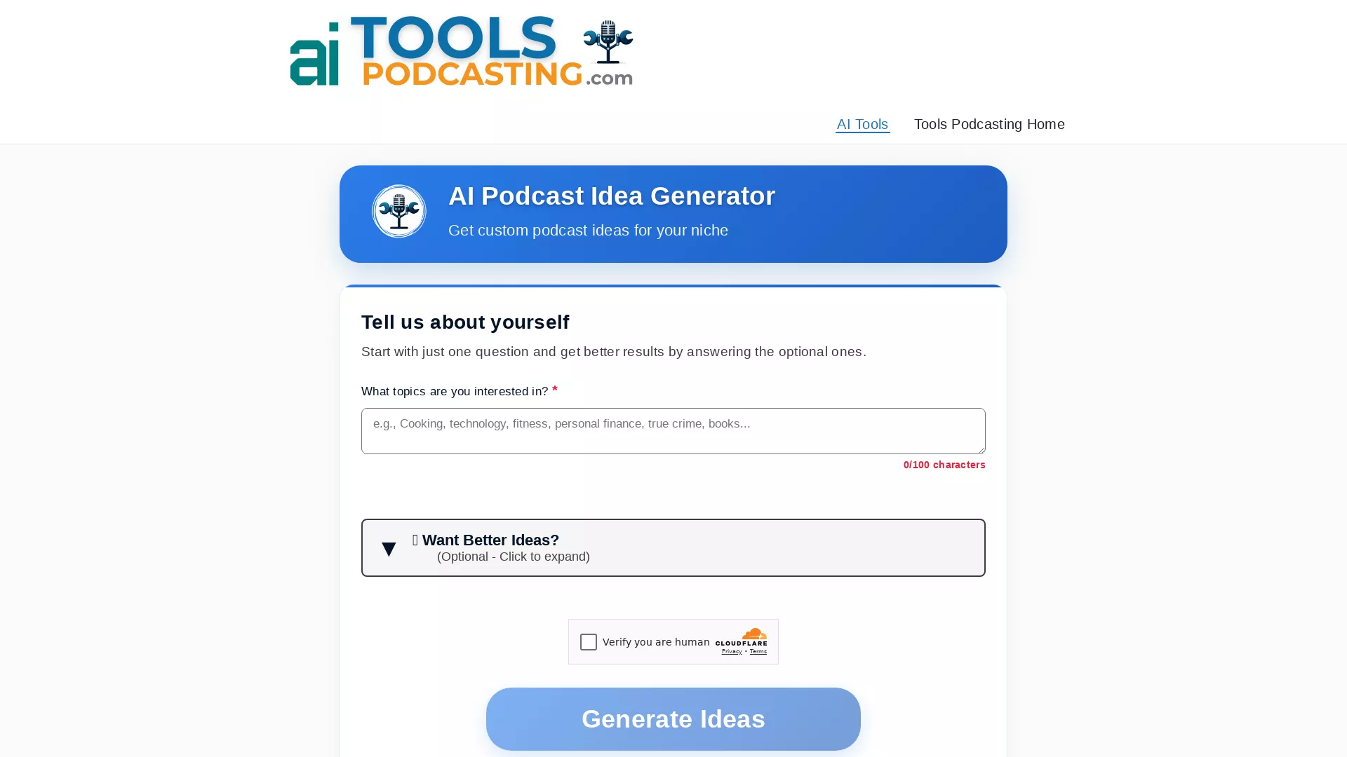 AIPodcastIdeaGenerator screenshot