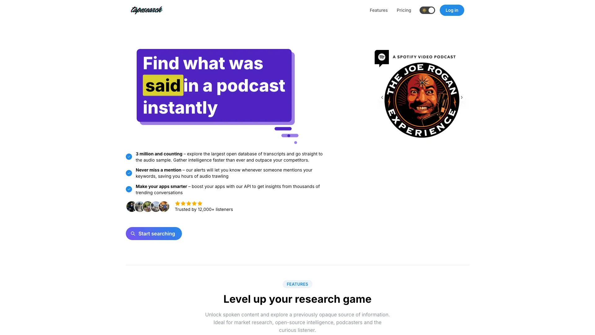 Tapesearch screenshot