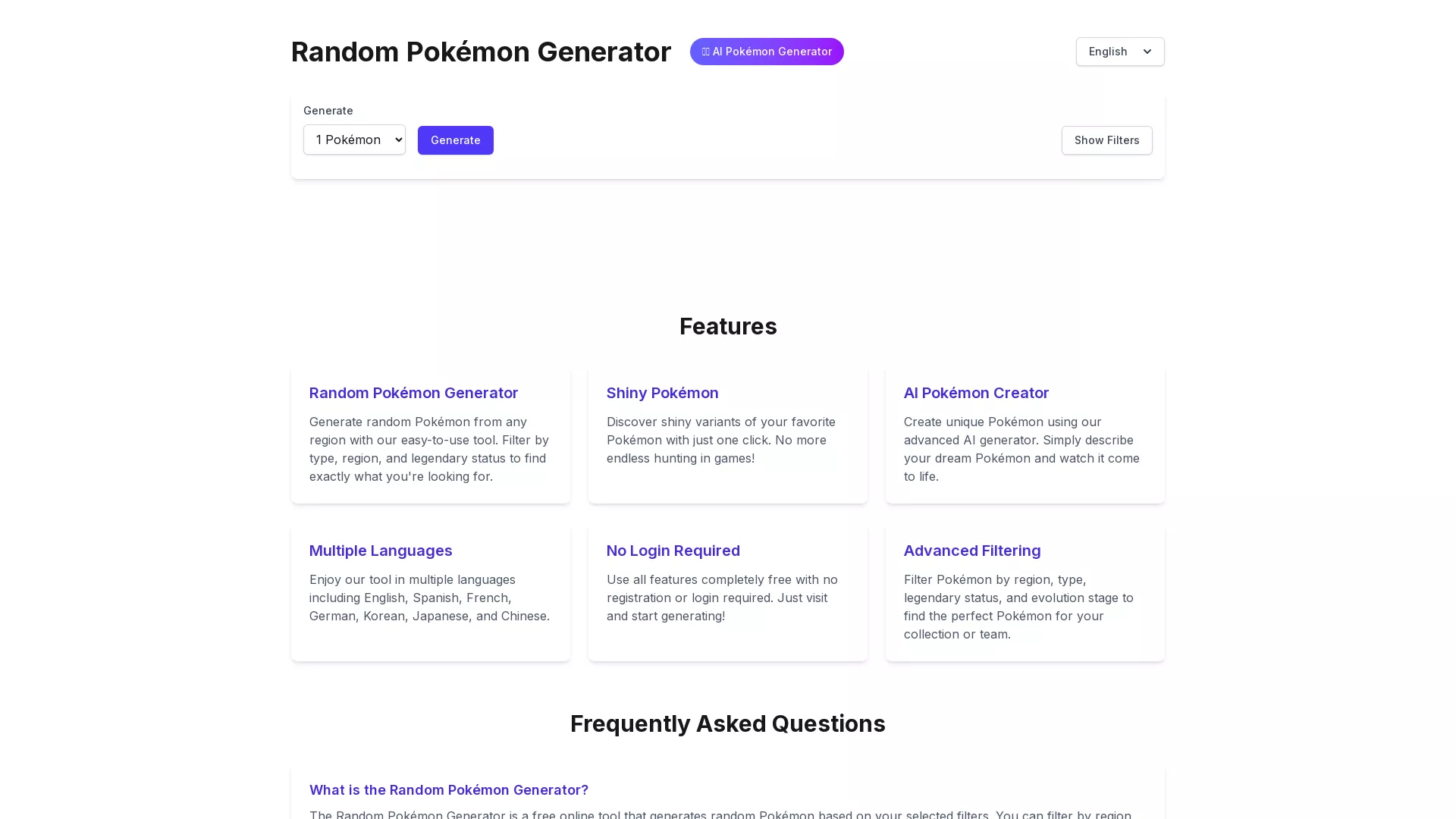 AI Pokémon Generator screenshot