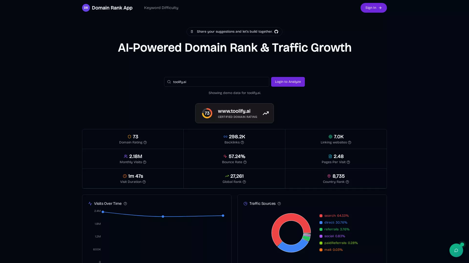 Domain Rank App screenshot