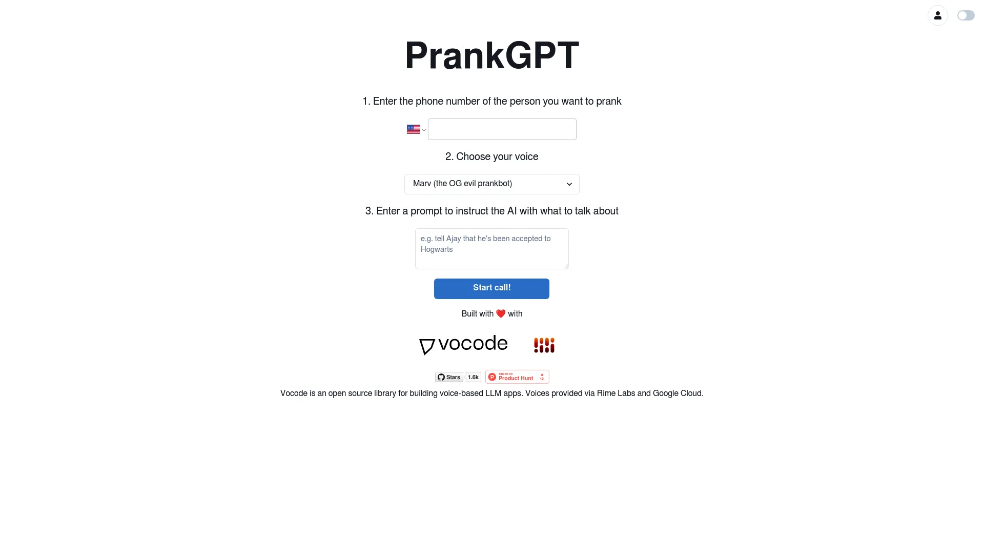 PrankGPT screenshot