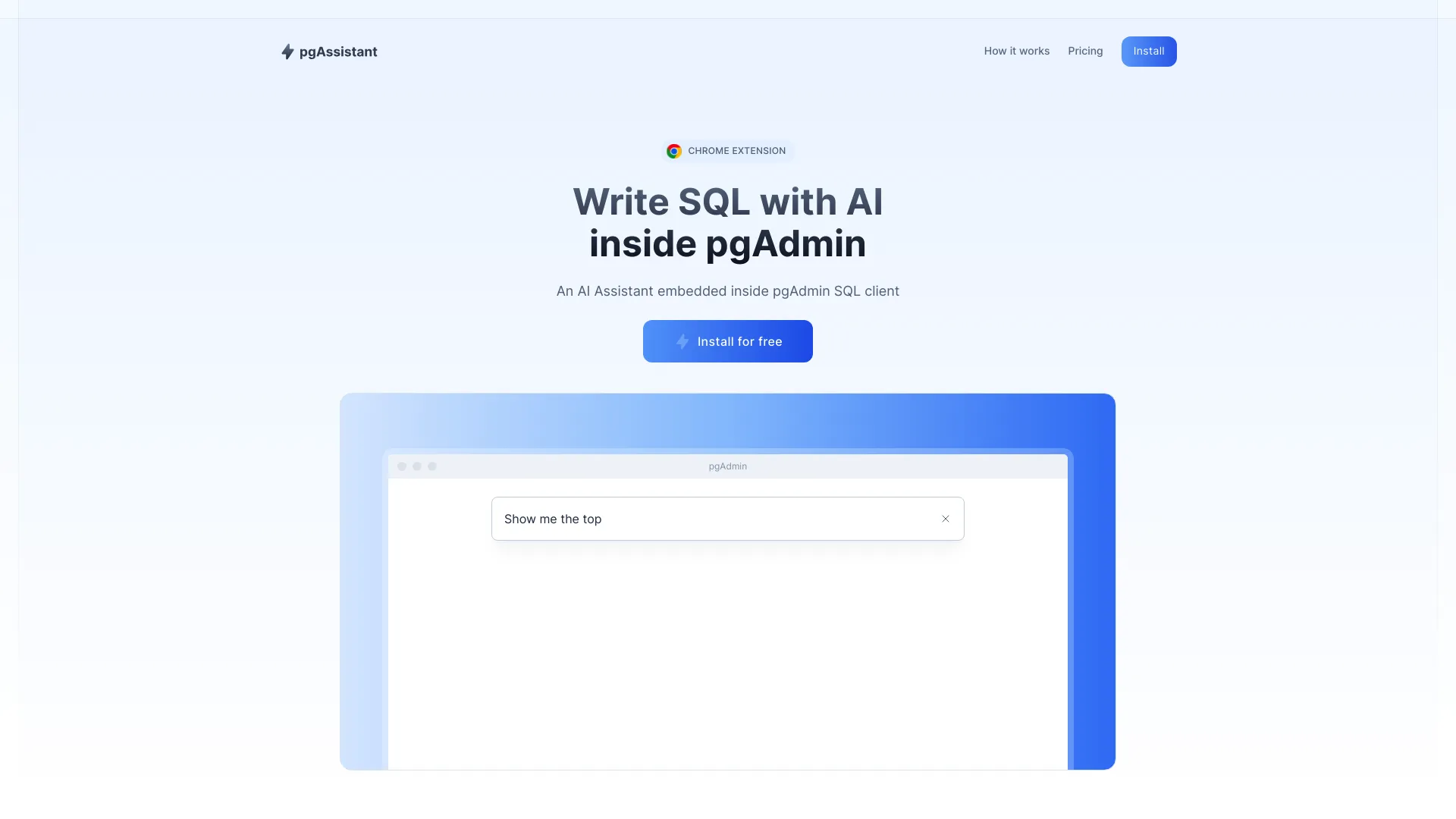 Pgassistant screenshot
