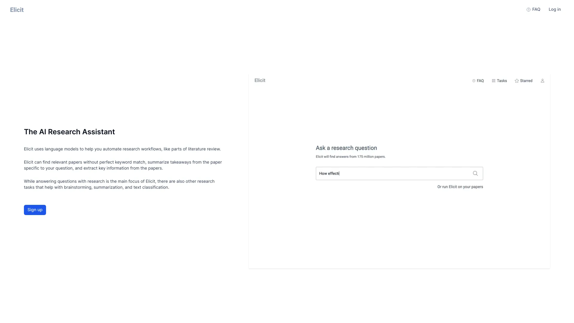 Elicit screenshot