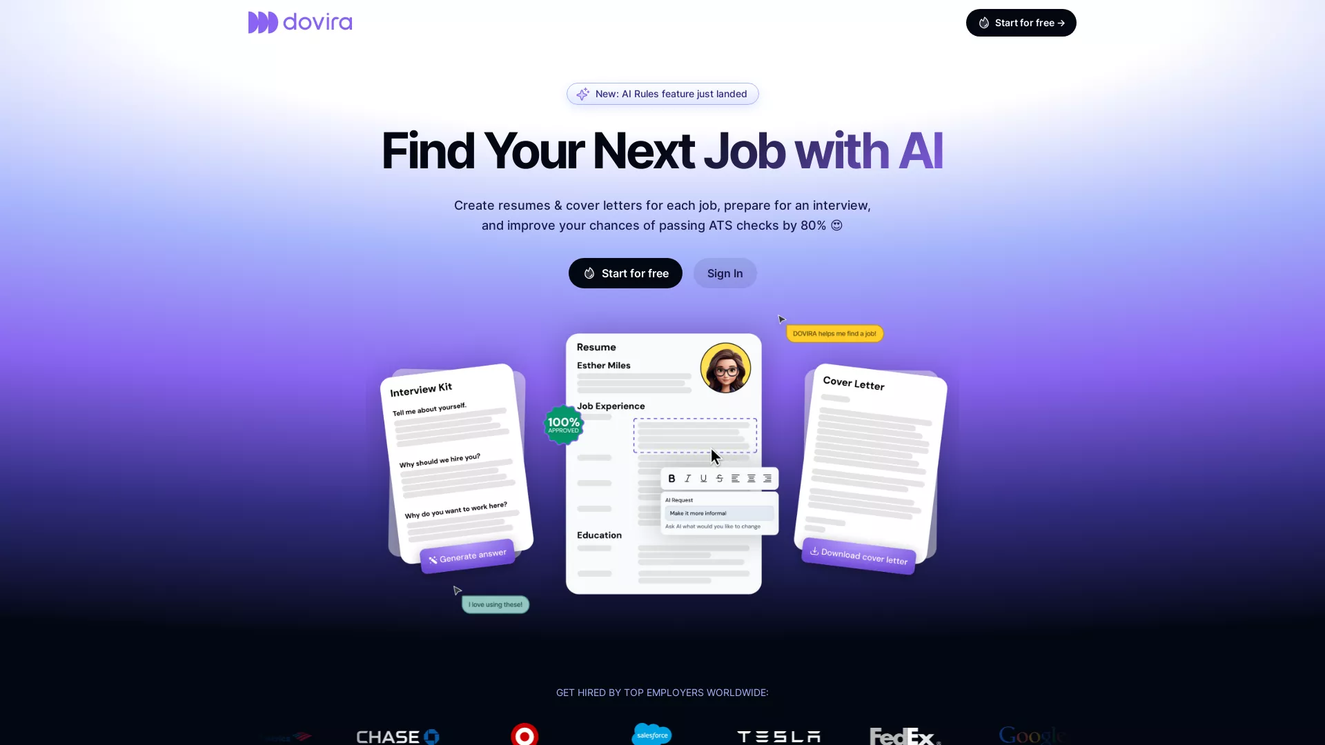 Dovira AI screenshot
