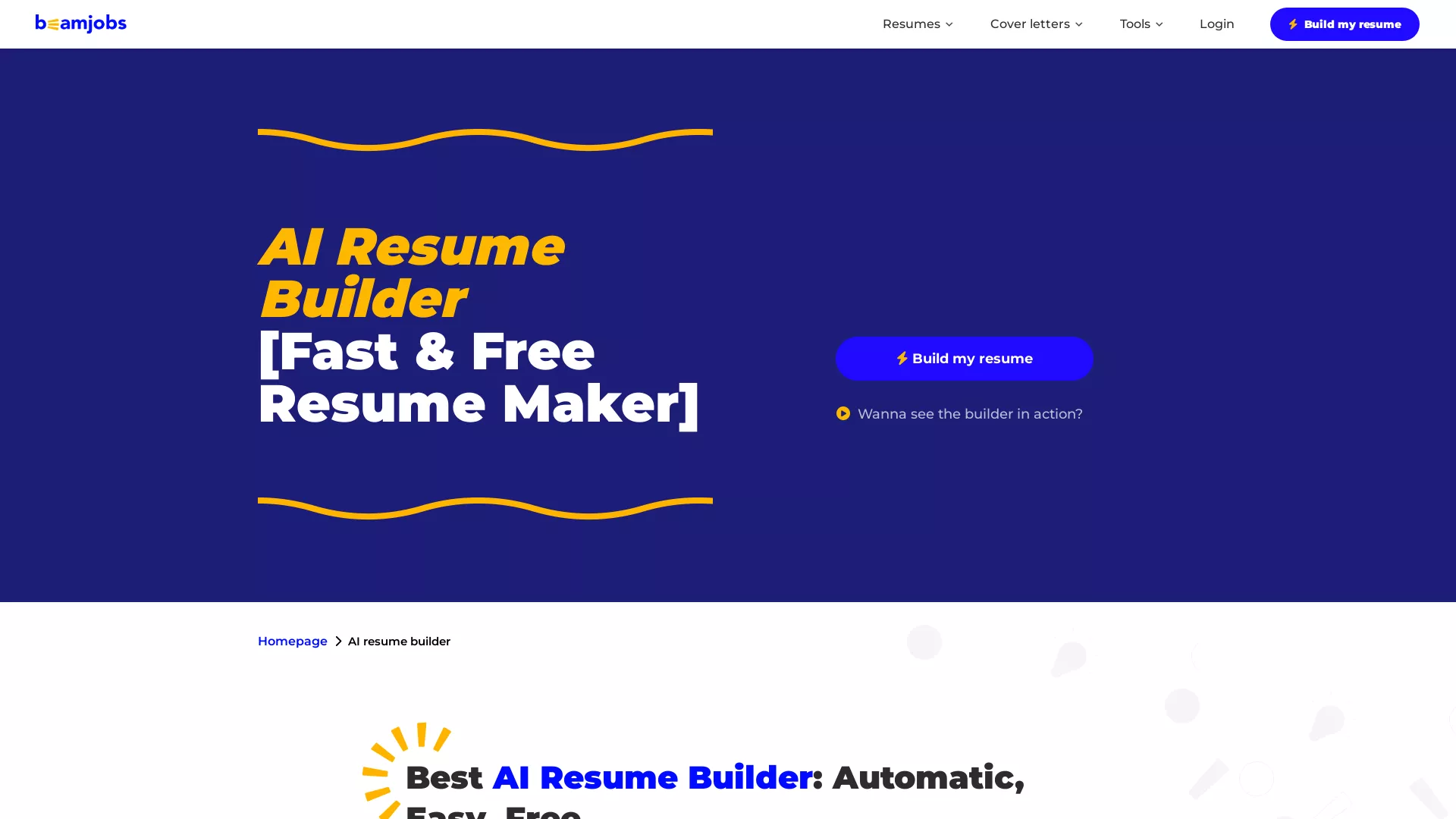 BeanJobsAIResumeBuilder screenshot