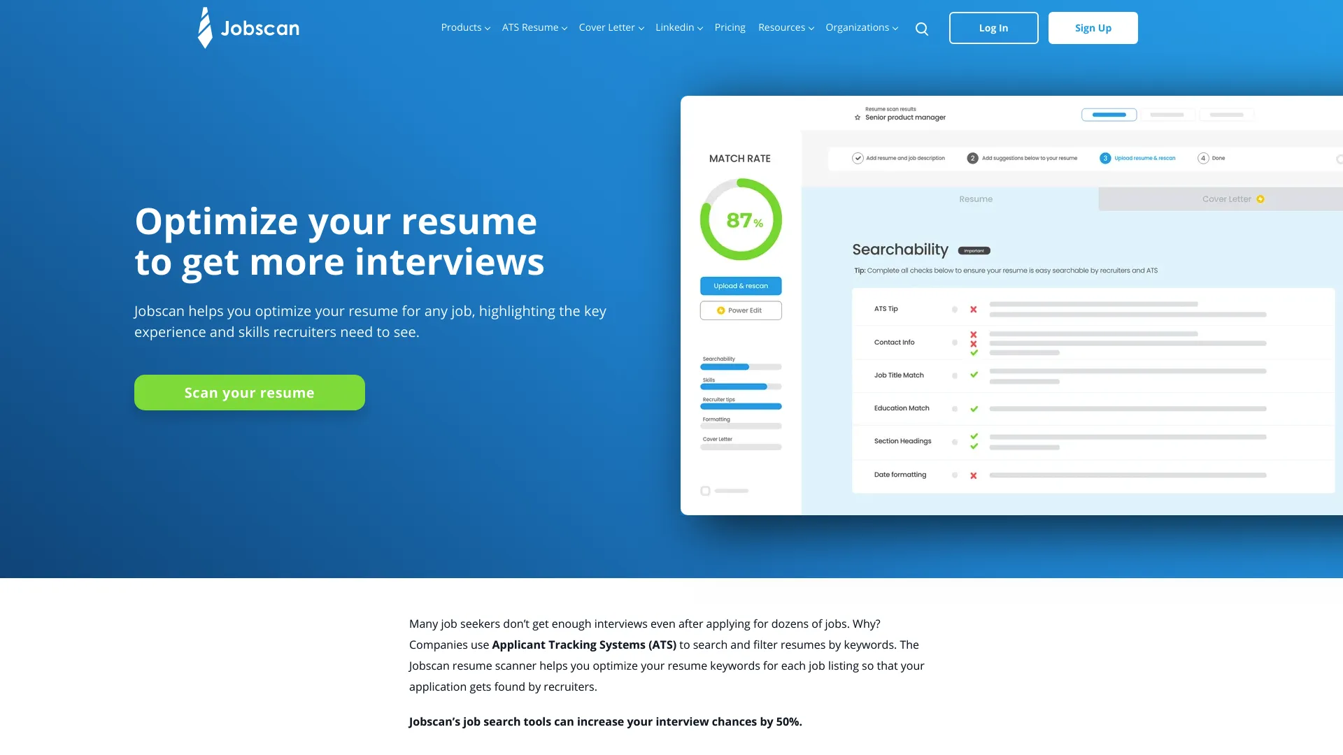 Jobscan screenshot