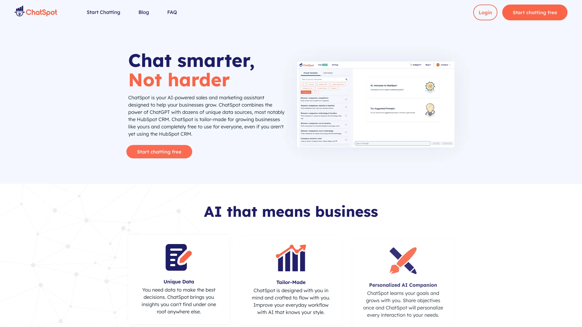 ChatSpot screenshot