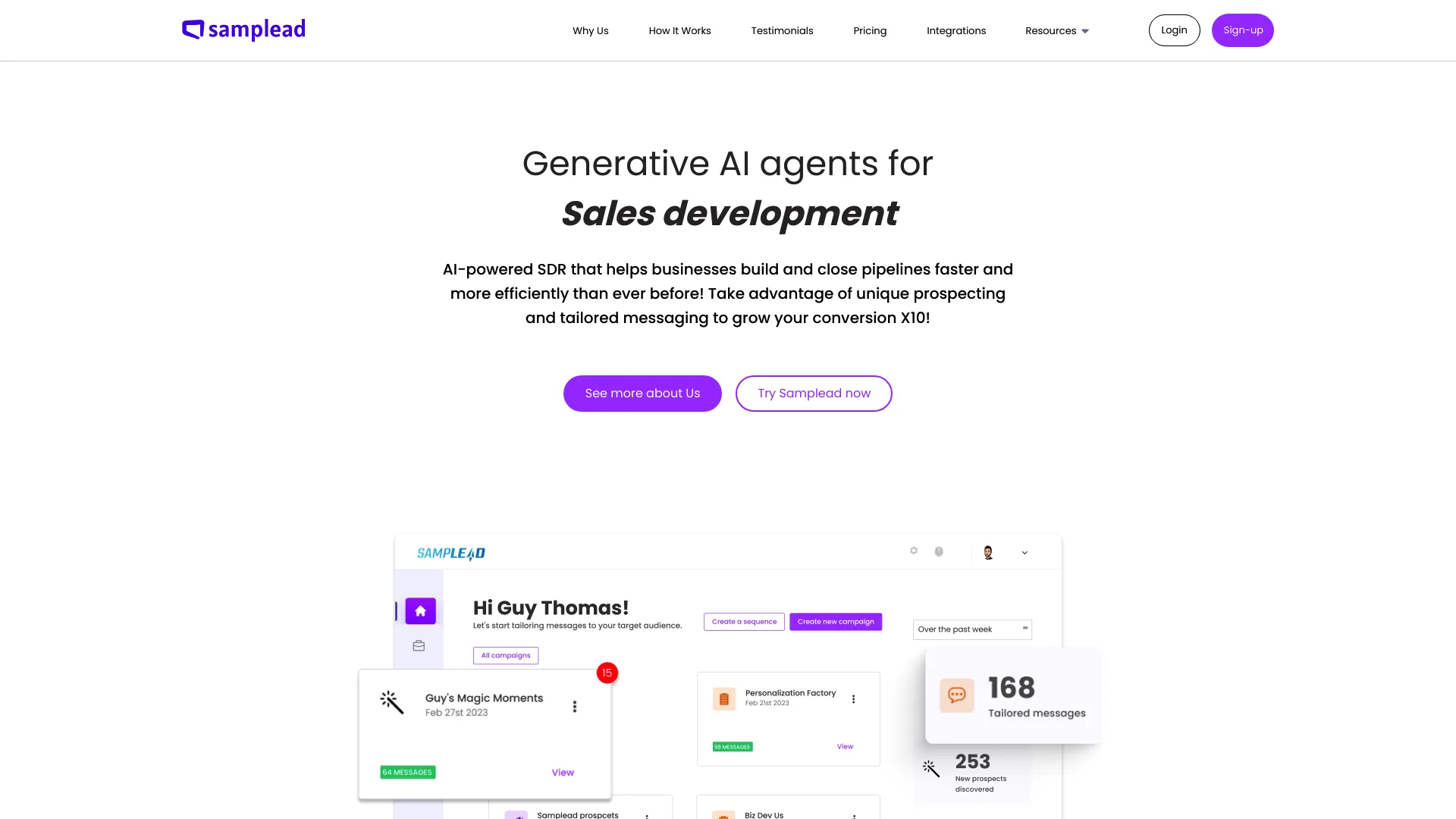 Samplead screenshot