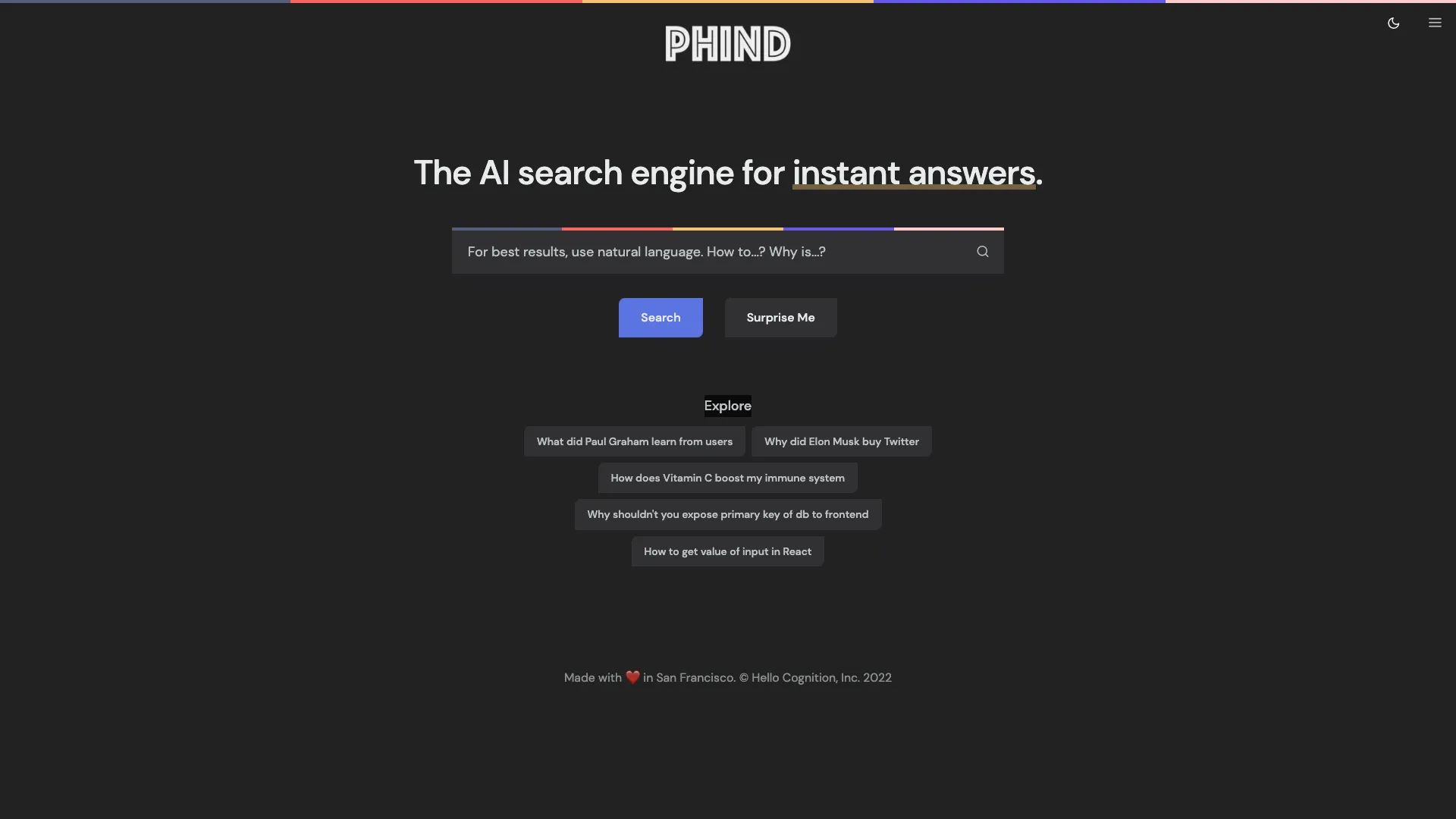 Phind screenshot